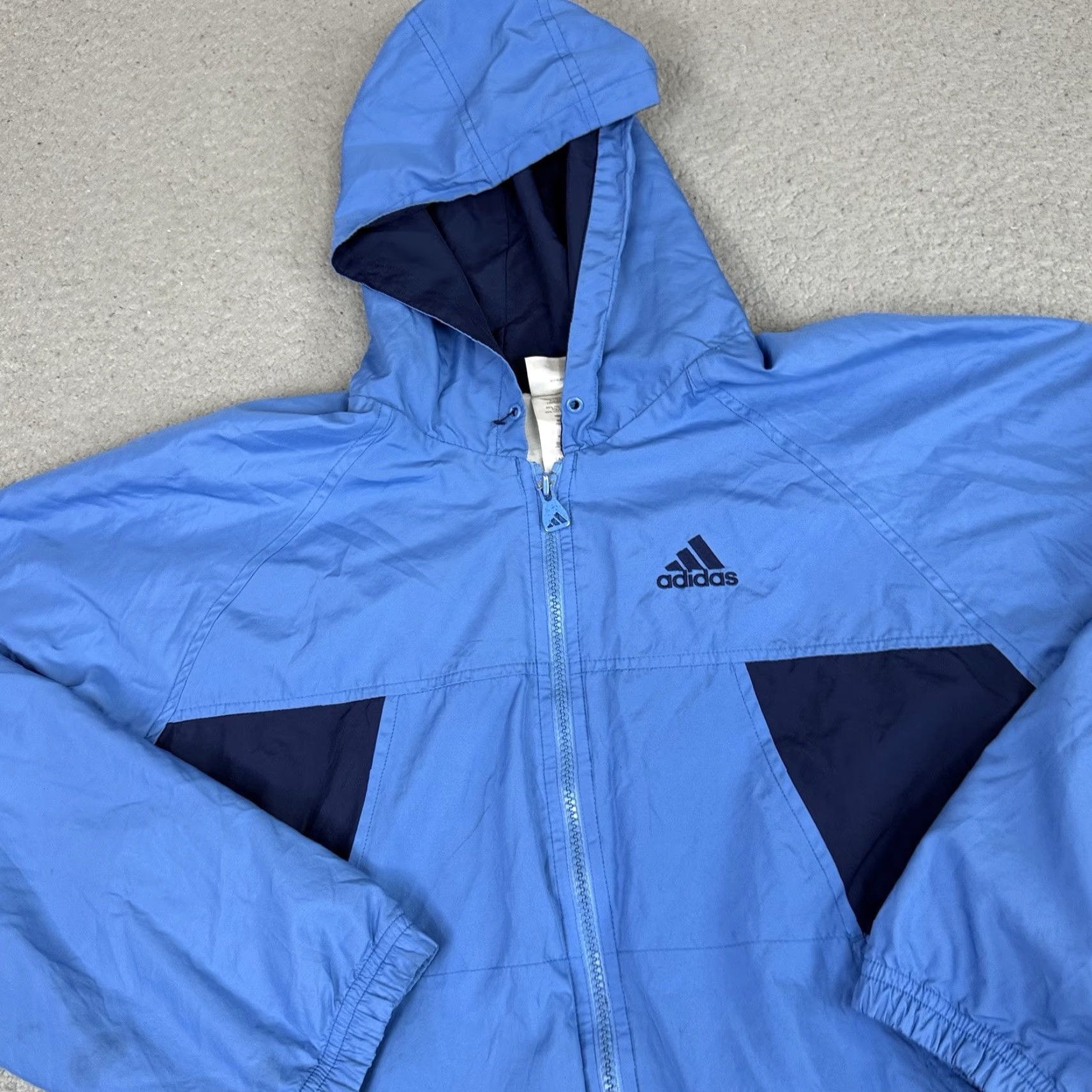 Adidas VINTAGE adidas Jacket Mens M Blue Trefoil Embroidered Windbreaker Zip 00s Soccer Sports Full Zip Lined All Seasons Narrow to Windbreaker Size US M / EU 48-50 / 2 - 2 Thumbnail