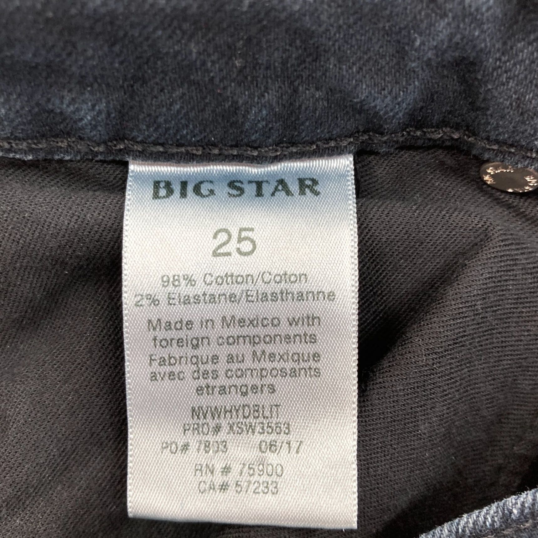 Denime BIG STAR Nova XVI Hydra Jeans Women 12 Dark Blue Denim Paint Splat Cigarette Slim Straight 5-Pocket Denim Jeans Womens Blue 26in Waist Size 34" / US 12 / IT 48 - 5 Thumbnail