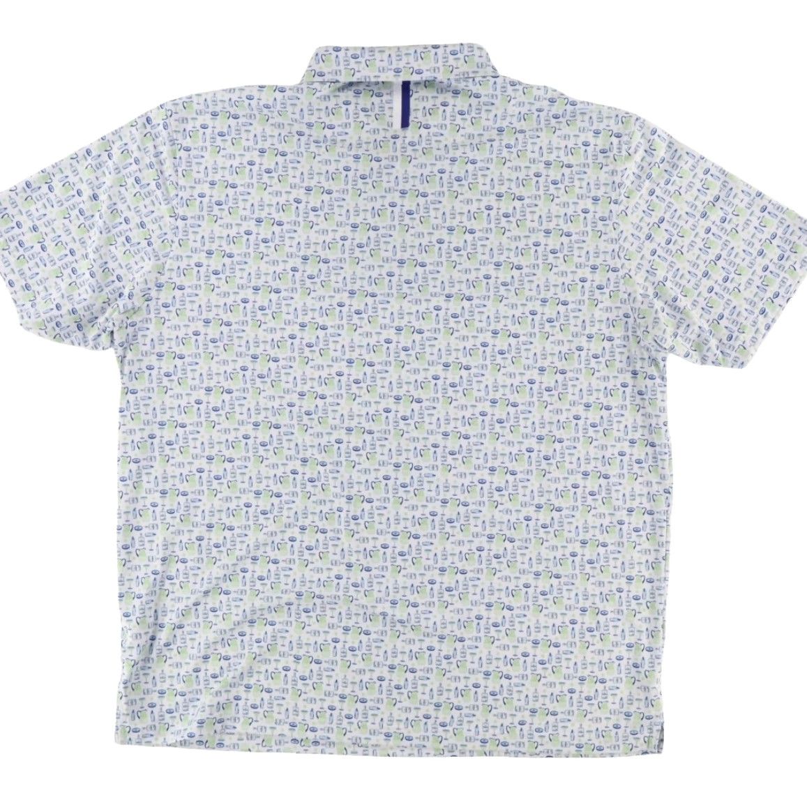 Vintage Rhoback Magarita Mix Stretch Polyester All Over Print Polo Shirt White Men's 2XL Size US XXL / EU 58 / 5 - 4 Thumbnail