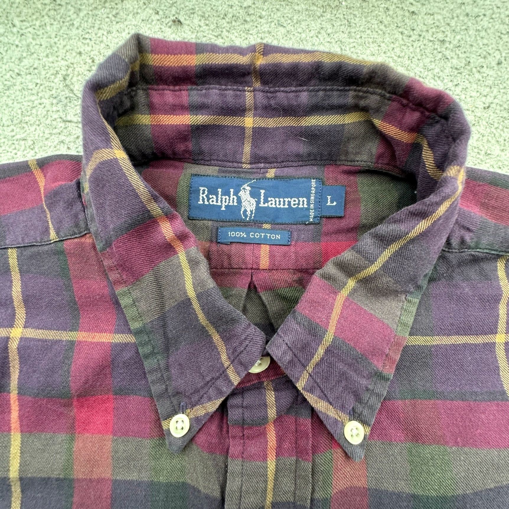 Ralph Lauren Ralph Lauren Button-Down Plaid Long Sleeve Shirt Mens Large Green Red Size US L / EU 52-54 / 3 - 2 Thumbnail