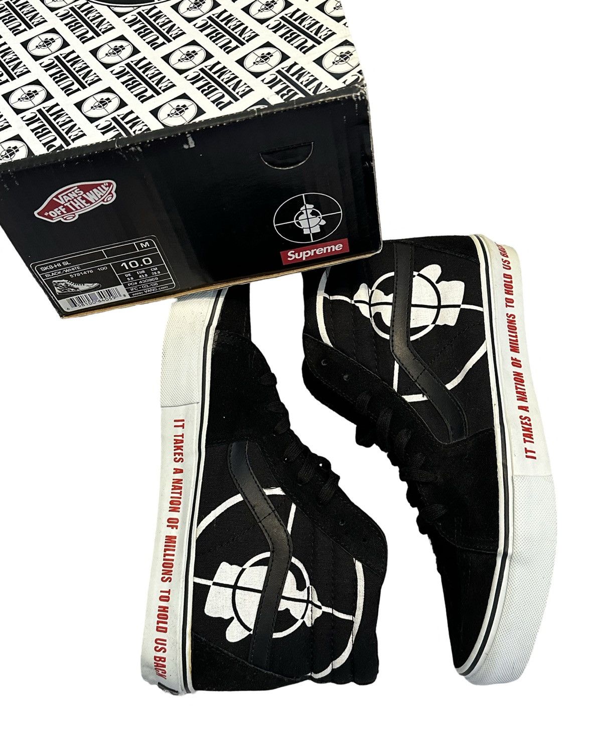 Vans Grail 2006 Supreme Public Enemy Vans Sk8-Hi size 10 Size US 10 / EU 43 - 1 Thumbnail