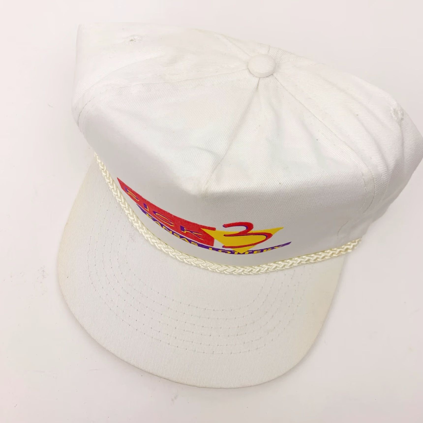 Vintage VINTAGE 90s Pick 3 Kansas Lottery Rope White Snapback Dad Hat Cap Size ONE SIZE - 3 Thumbnail