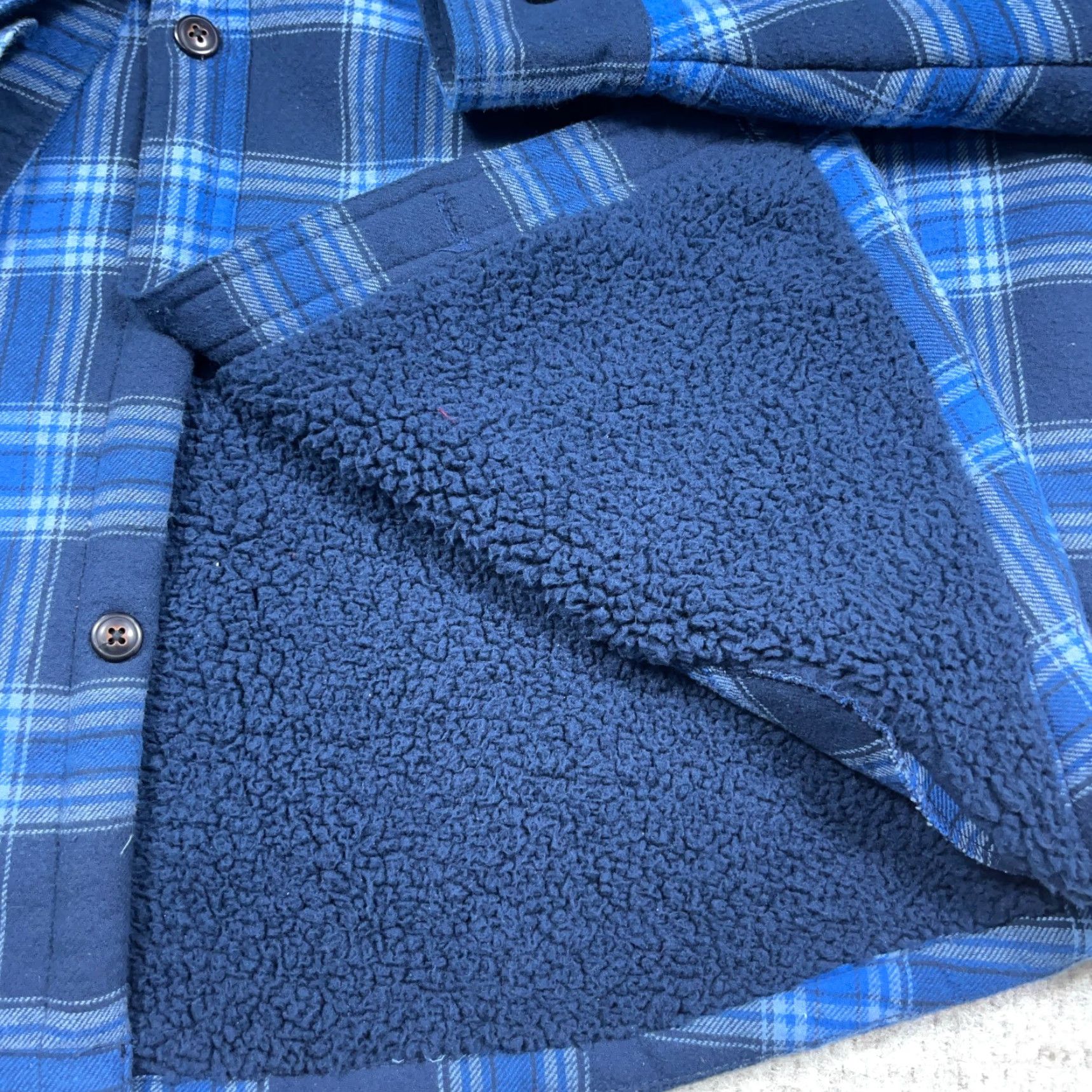 Vintage The American Outdoorsman Shacket 2XL Plaid Flannel Shirt Jacket Blue Lined Casual Workwear Womens? Size US XXL / EU 58 / 5 - 4 Thumbnail