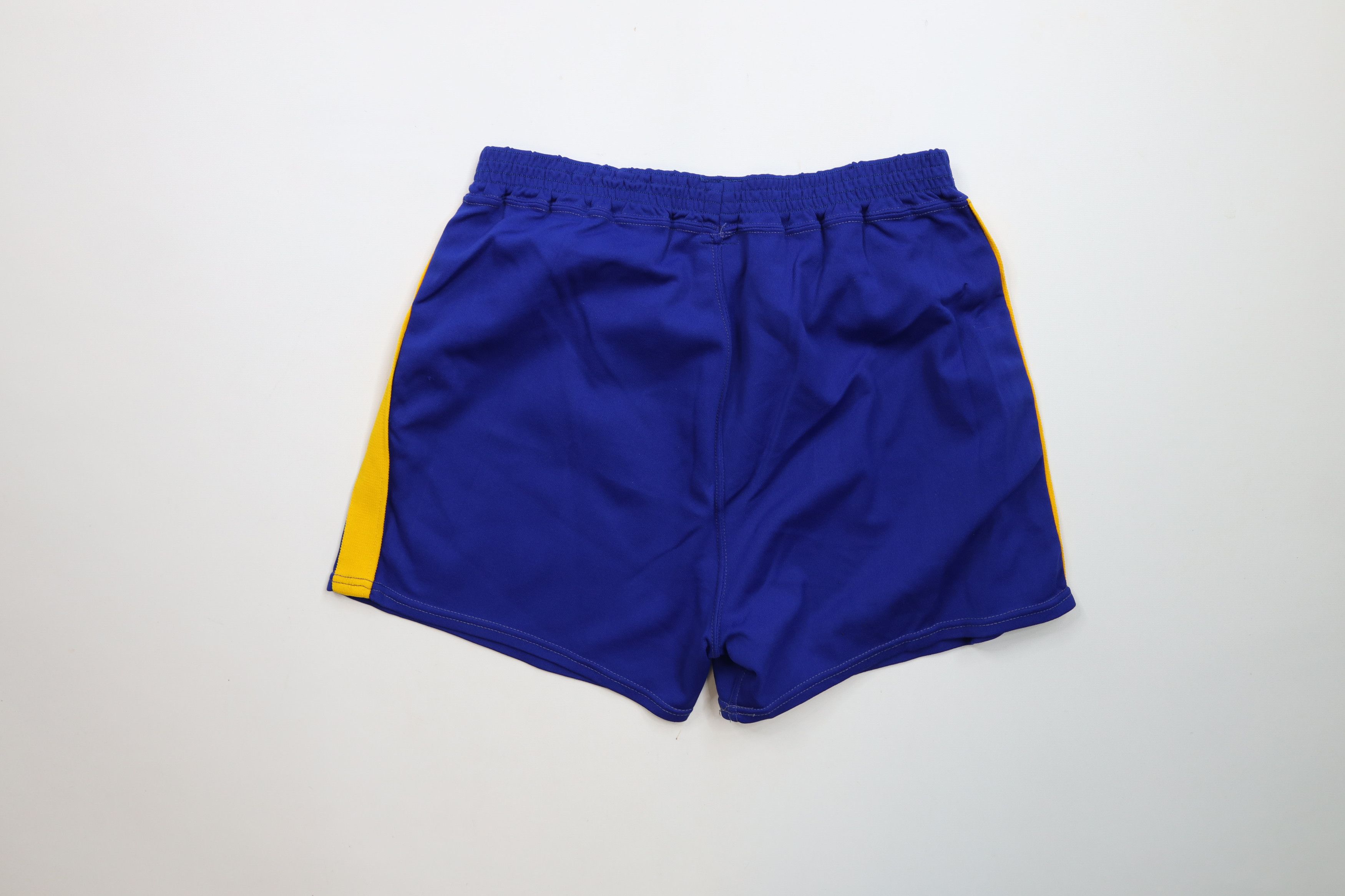 Vintage Vintage 50s Streetwear Block Knit Basketball Shorts Blue USA Size US 38 / EU 54 - 7 Thumbnail