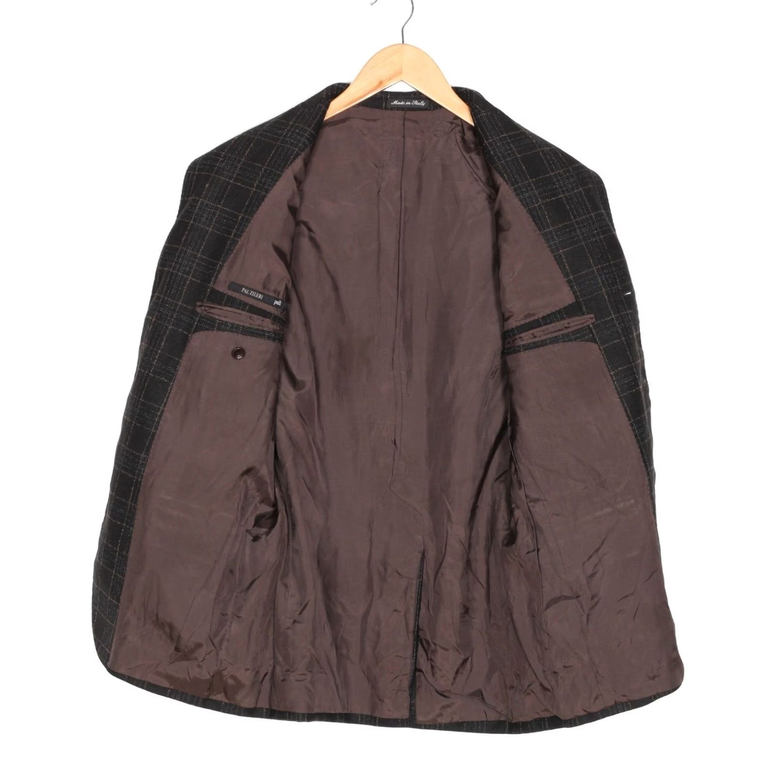 Pal Zileri VINTAGE Pal Zileri Blazer Jacket Men 46 Wool Check Brown MId-Length Formal Casual 4 Seasons Mens Size 46R - 3 Thumbnail