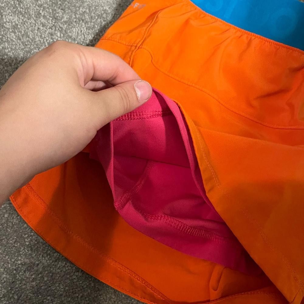Nike Nike Dri-fit Orange/Pink 2 In 1 Running Compression Shorts Size 28" / US 6 / IT 42 - 3 Thumbnail