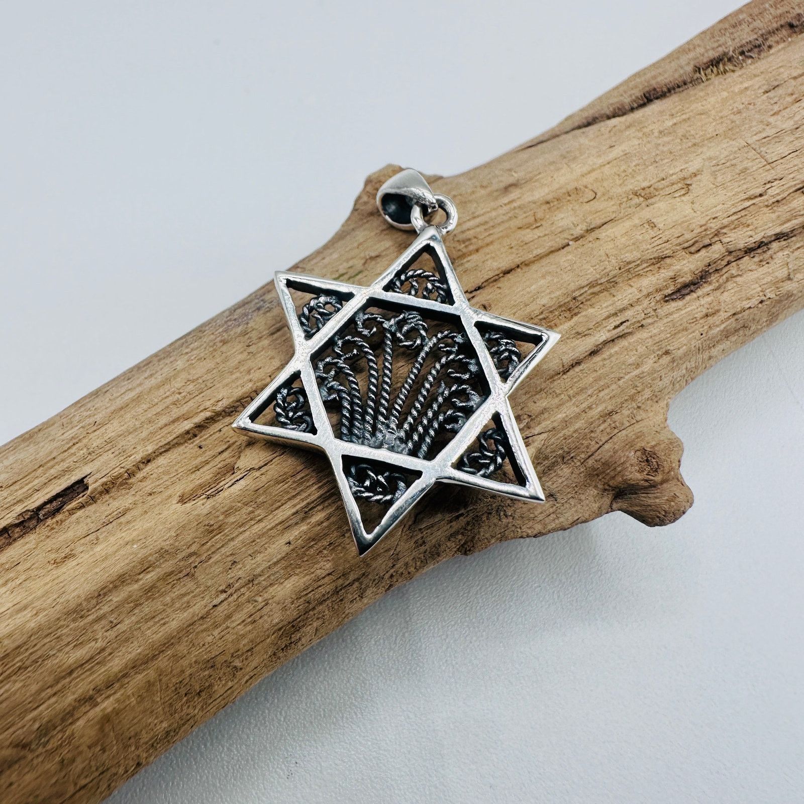 The Unbranded Brand Sterling Silver Star of David Filigree Pendant, Israel Size ONE SIZE - 4 Thumbnail
