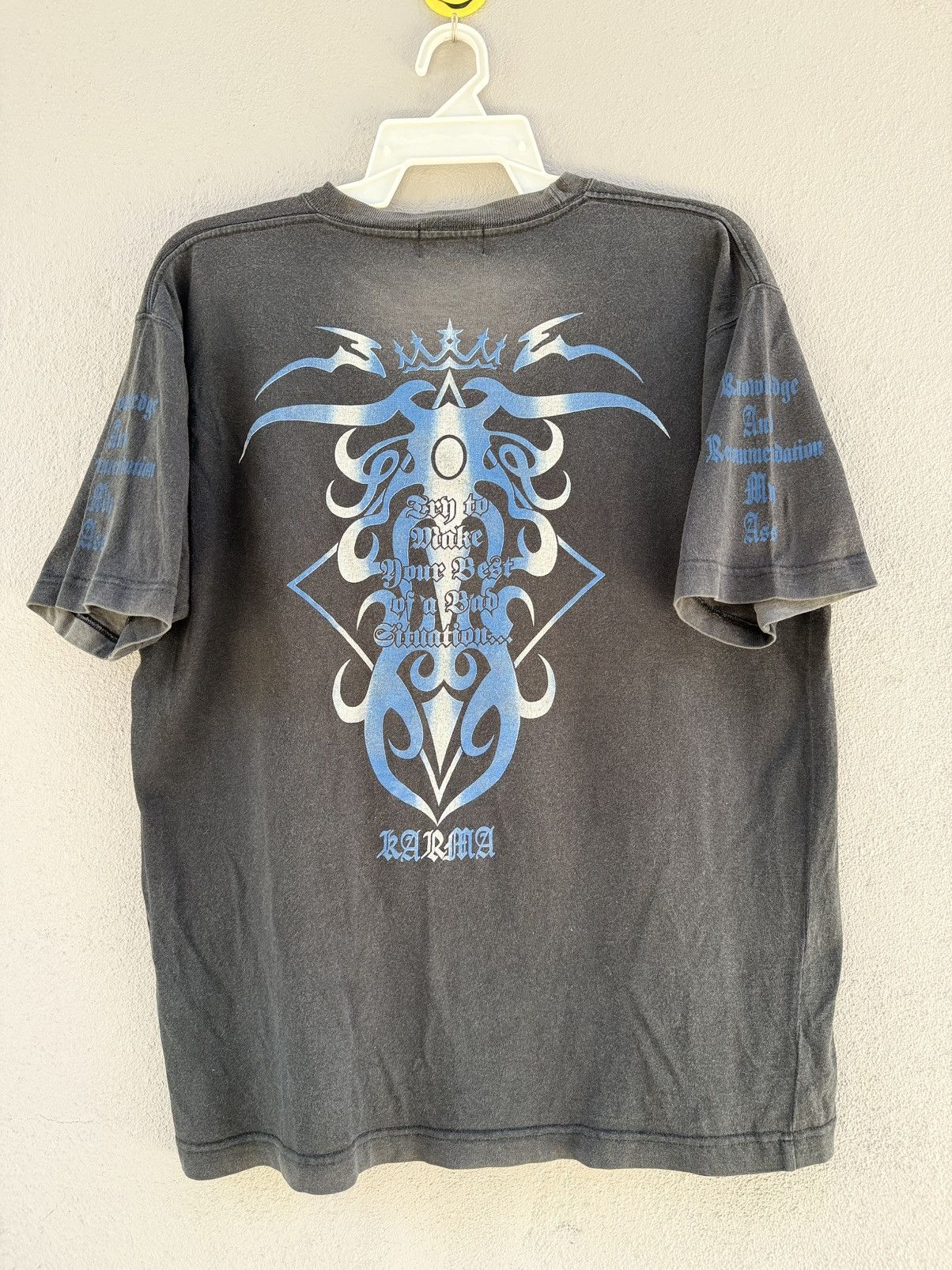 If Six Was Nine Thrashed Vintage 90s Karma Japan Streetwear Sun Faded Tee Size US M / EU 48-50 / 2 - 1 Thumbnail