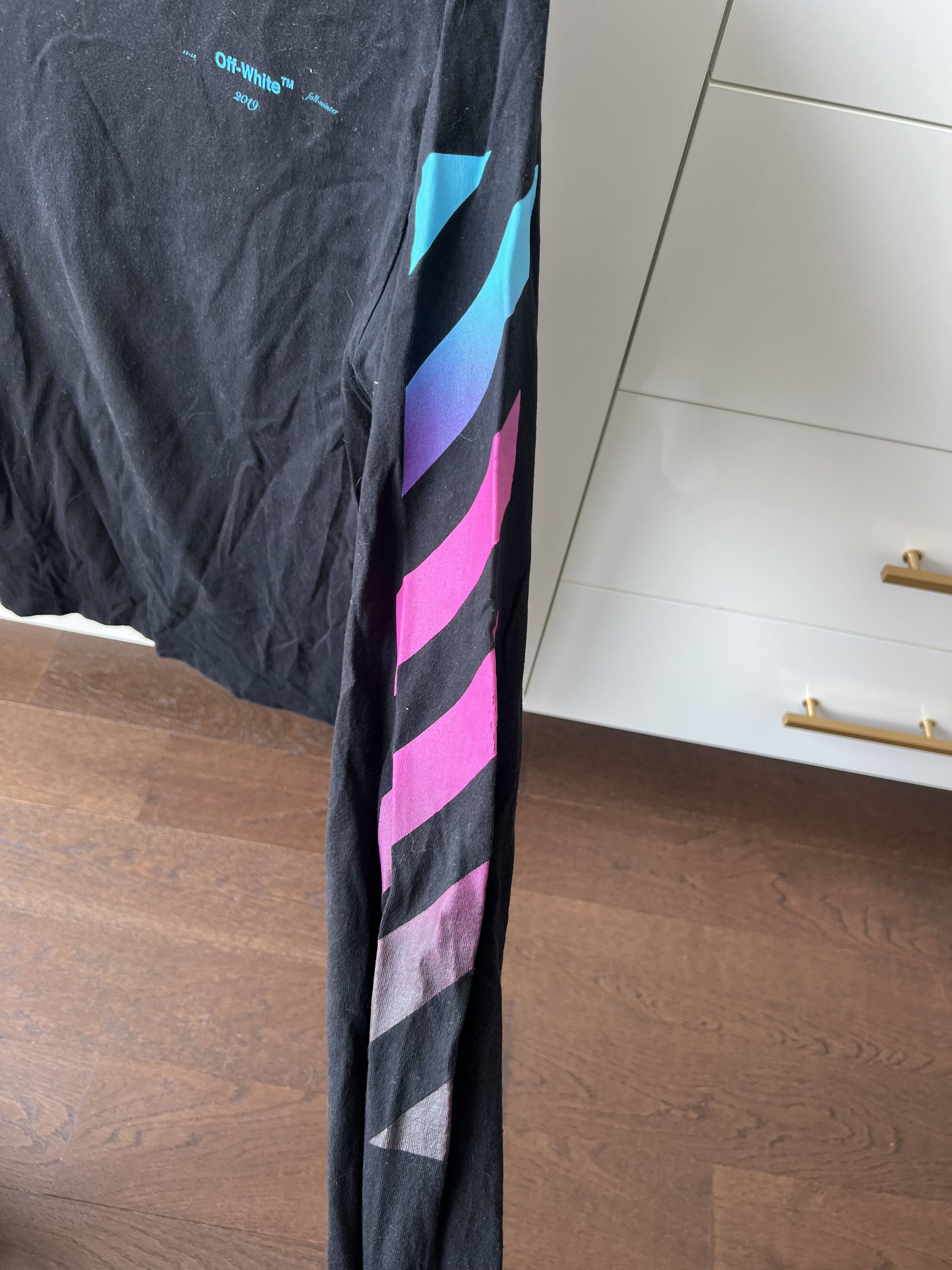 Off-White OFF-WHITE Black Gradient Long Sleeve T-Shirt Size L / US 10 / IT 46 - 3 Thumbnail
