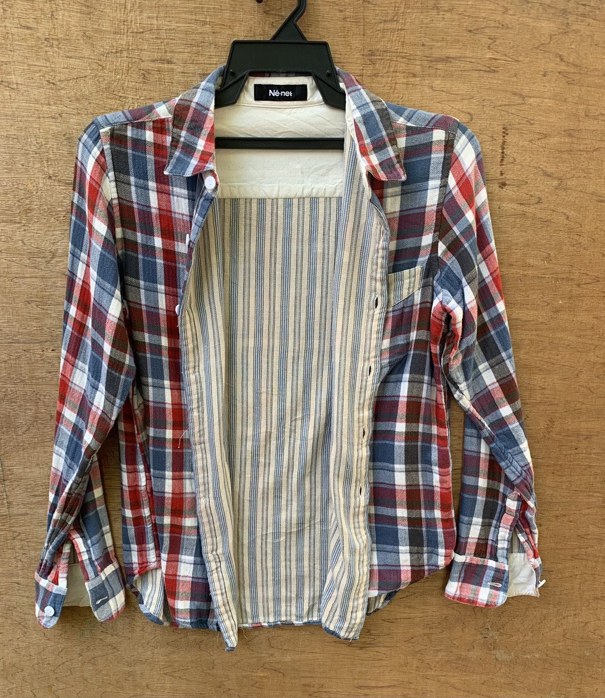 Issey Miyake Ne-net x Issey Miyake Plaid Tartan Flannel Shirt Size US M / EU 48-50 / 2 - 14 Thumbnail