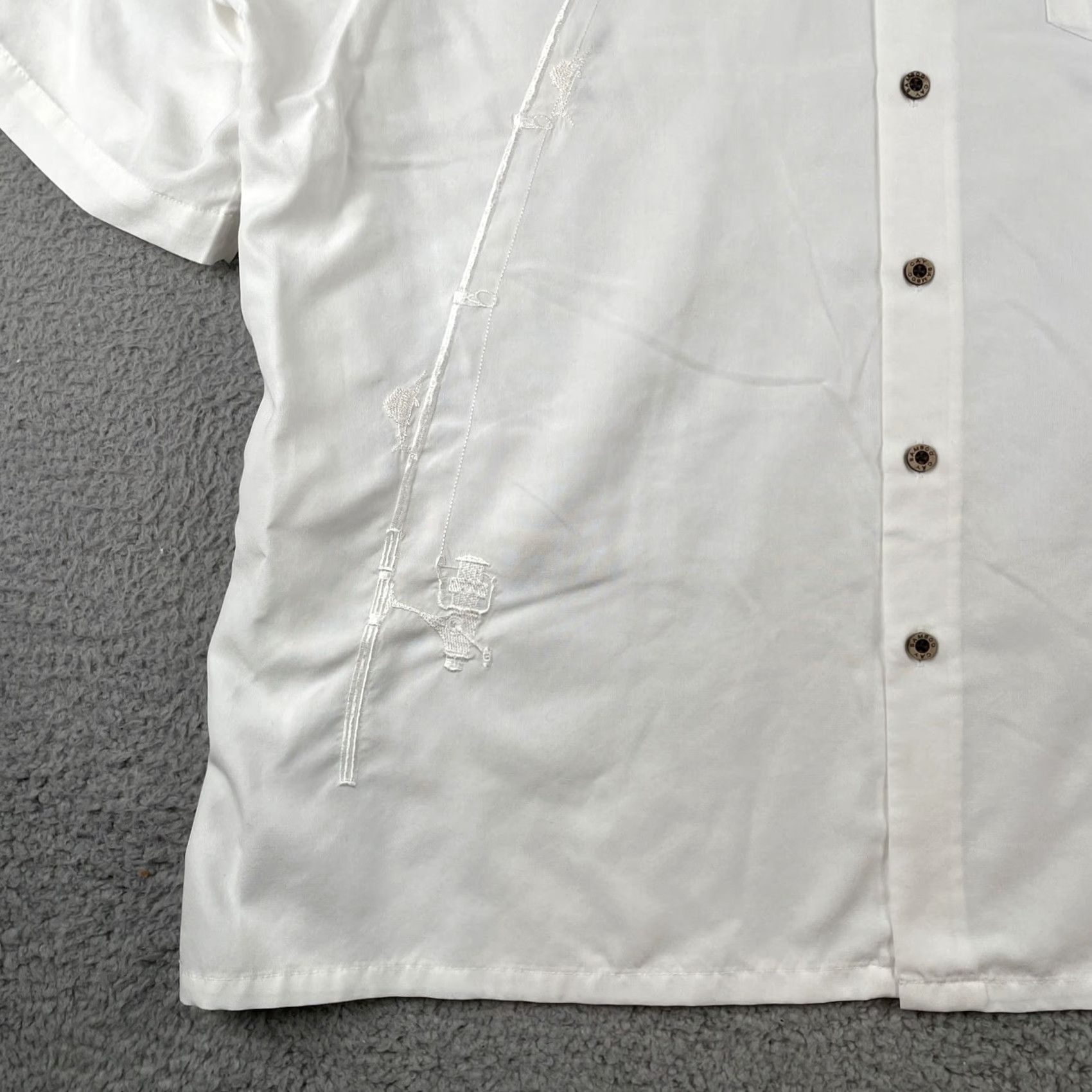 Vintage Bamboo Cay Men’s 3XL White Button-Up Embroidered Merlin Fish Beach Resort EUC Shirt Mens 3XL White Button-Up Embroidered Merlin Fish Beach Resort EUC Size US XXL / EU 58 / 5 - 4 Thumbnail