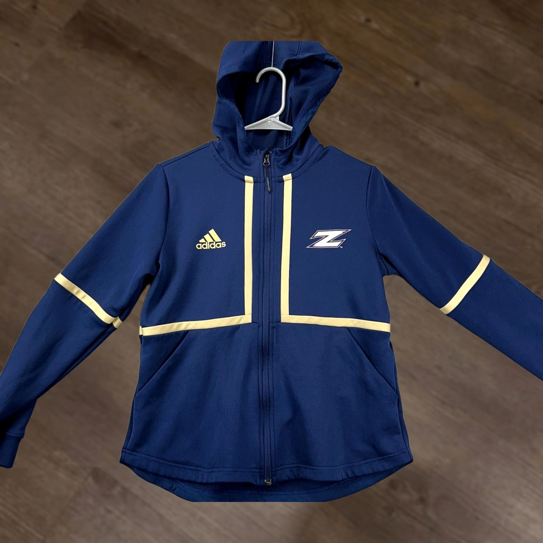 Adidas Nike Shirt Adidas Akron Zips Jacket Womens Medium Blue Full Zip Hooded Logo Athletic Ladies Adidas Size M / US 6-8 / IT 42-44 - 1 Thumbnail