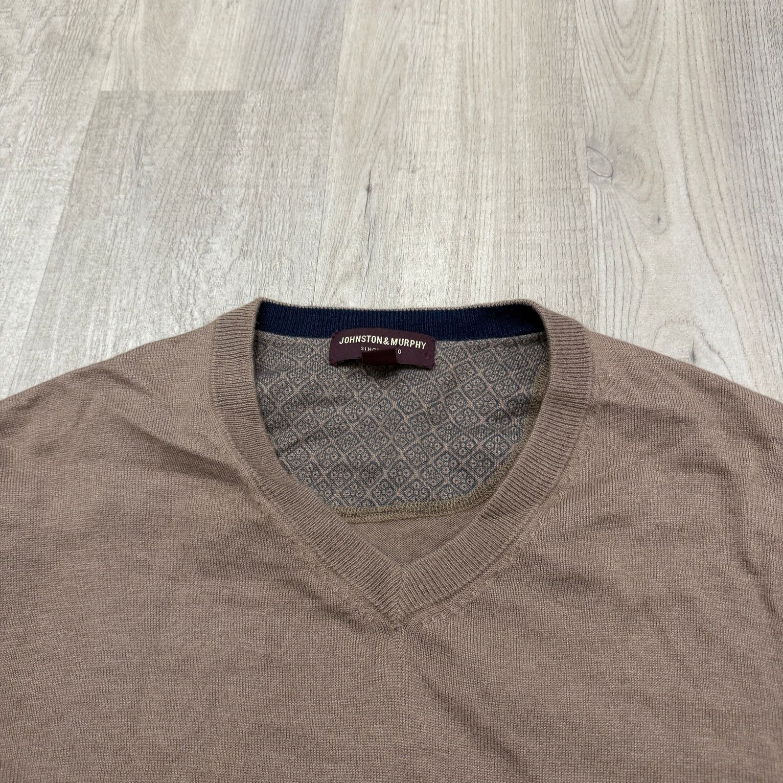 Johnston & Murphy Johnston & Murphy Alpaca Silk V-Neck Sweater Large Brown Size US L / EU 52-54 / 3 - 3 Thumbnail