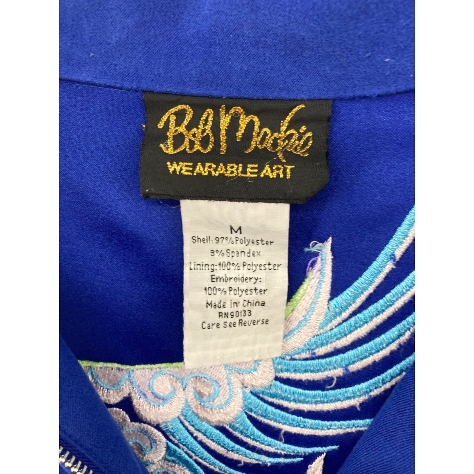 Bob Mackie Bob Mackie Shirt Womens Medium 1/4 Zip Long Sleeve Peacock Embroidered Size M / US 6-8 / IT 42-44 - 7 Thumbnail