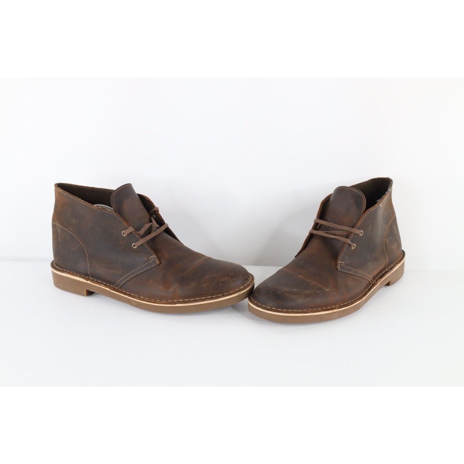 Vintage Clarks Mens 11 M Distressed Leather Ankle Chukkas Chukka Boots Oxblood Clarks × Vintage Vintage Clarks Distressed Leather Ankle  main image 3