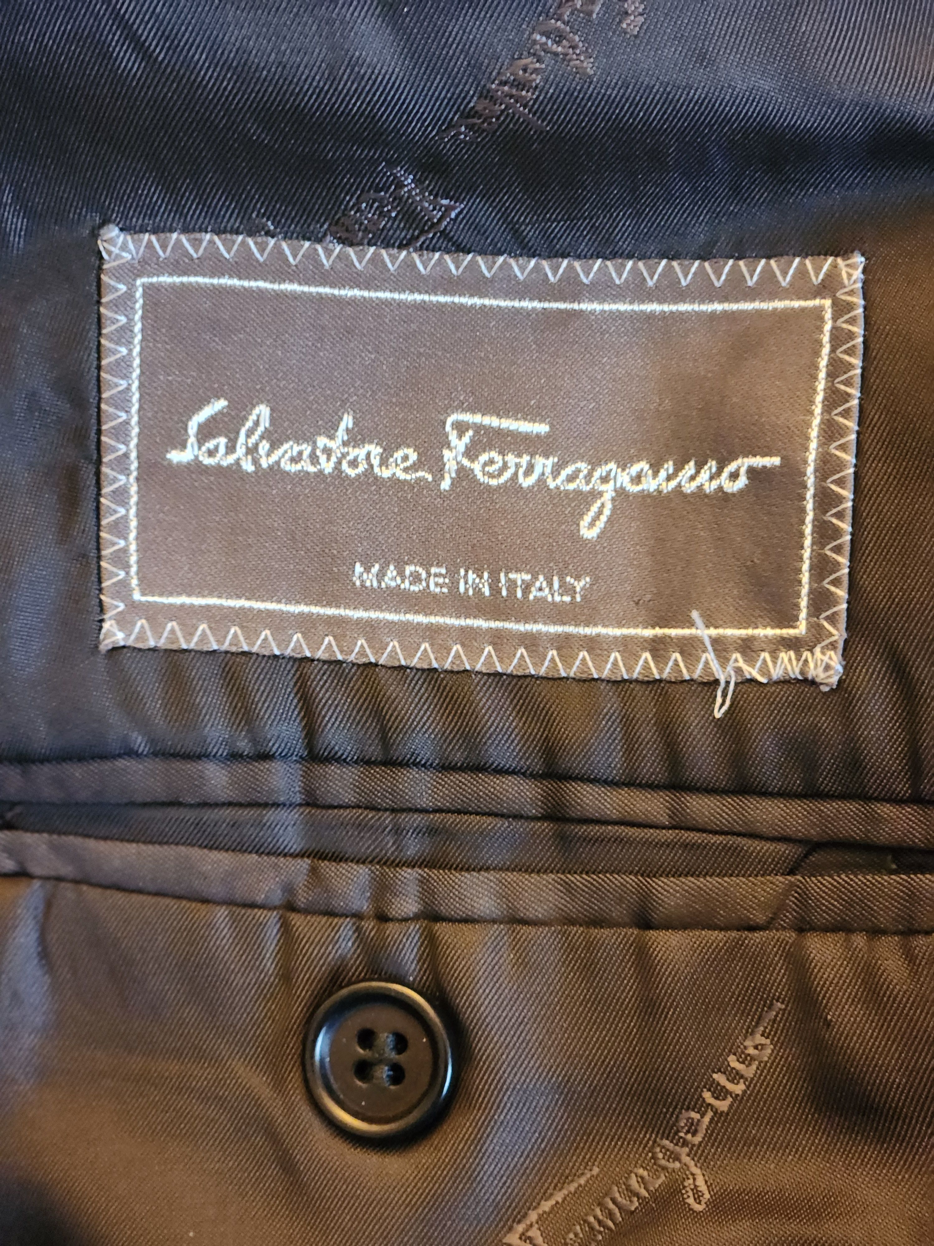 Salvatore Ferragamo 100% Wool Pin Stripped Double Breasted Blazer Size 42R - 5 Thumbnail