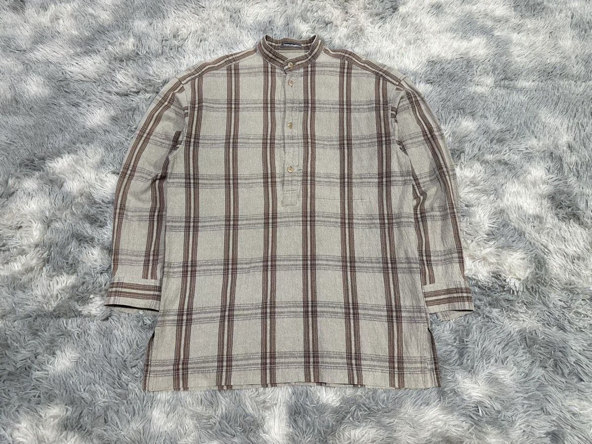 Issey Miyake 🔥80s Issey Miyake Men Wool Half Button Shirt Size US L / EU 52-54 / 3 - 1 Thumbnail