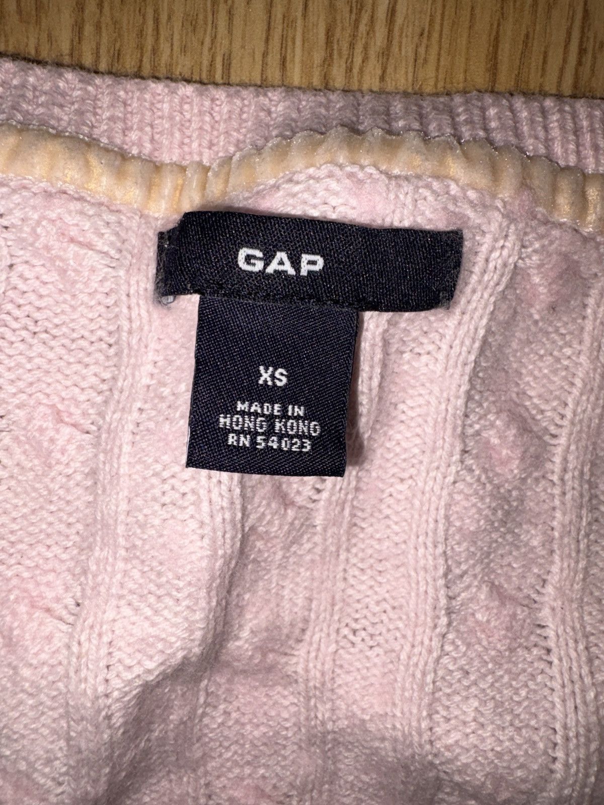 Gap Pink Cable knit v neck sweater Size XS / US 0-2 / IT 36-38 - 2 Thumbnail