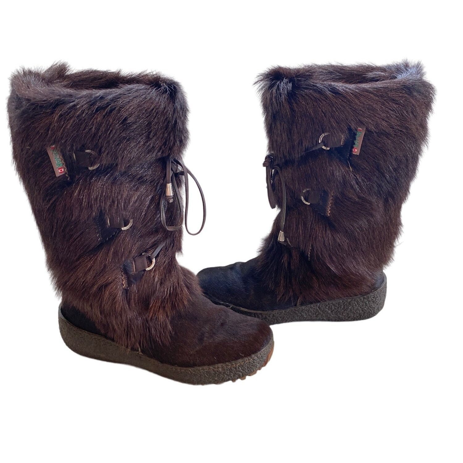 image of Pajar Davos Fur Shearling Apres-Ski Winter Boots Size 41 Ita in Brown, Women's