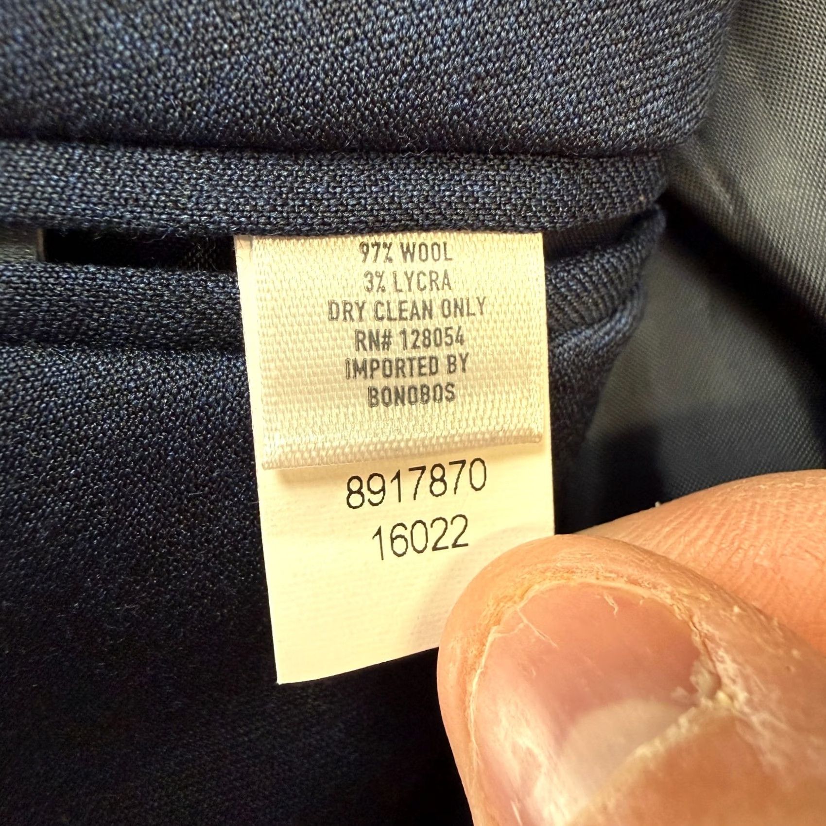 Bonobos Bonobos Blazer Jacket Mens 36R Blue Slim Wool Stretch Single-Breasted Two-Button Notch Lapel Front Coat Formal Dress Shirt/Coat Size 36R - 7 Thumbnail