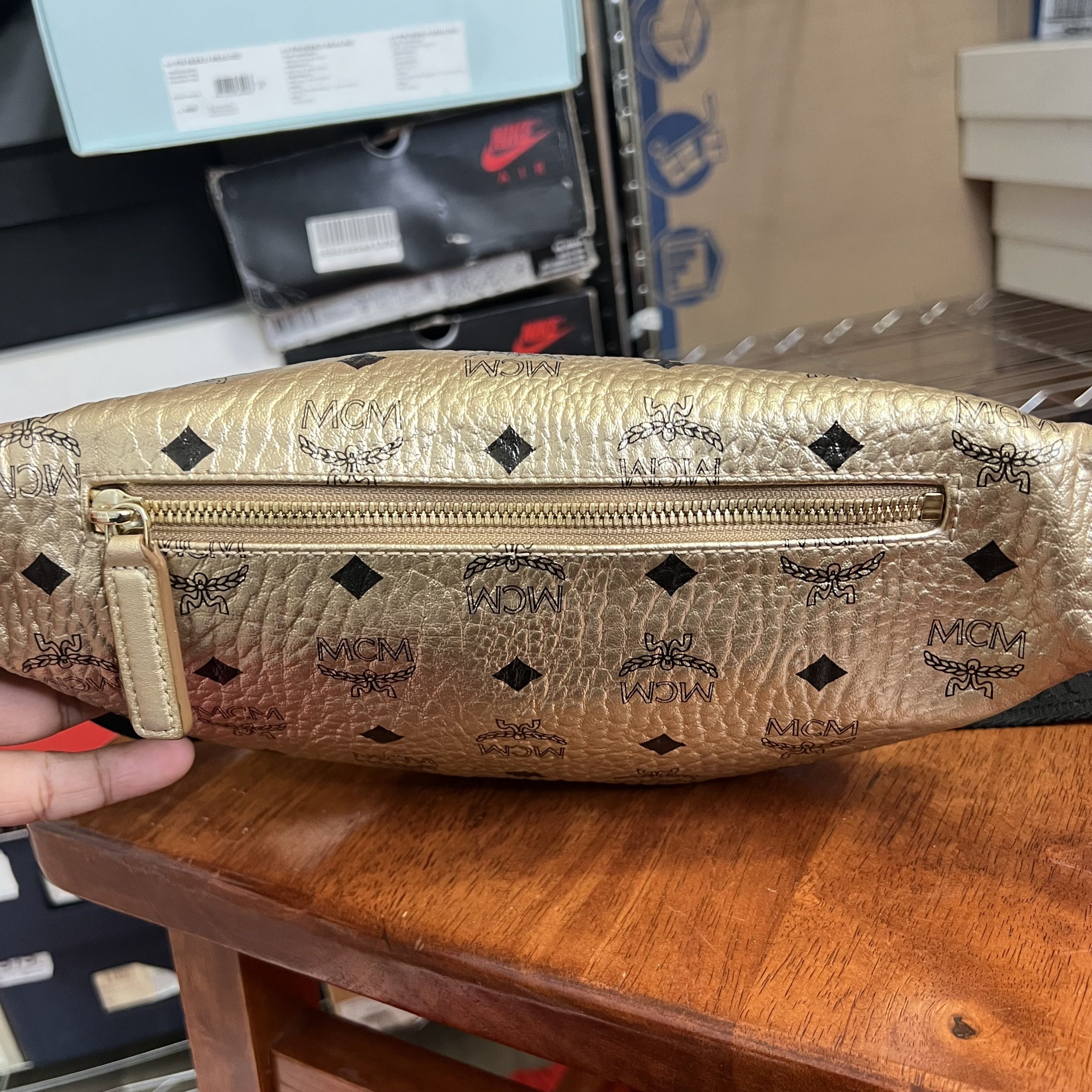MCM MCM Gold Visetos Coated Canvas Belt Bag Size ONE SIZE - 10 Thumbnail