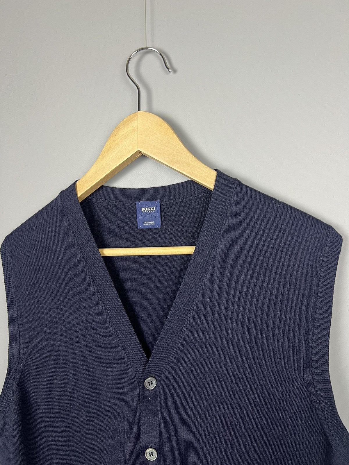 Boggi Boggi Milano Merino Virgin Wool Vest Waistcoat dark blue Size US M / EU 48-50 / 2 - 3 Thumbnail