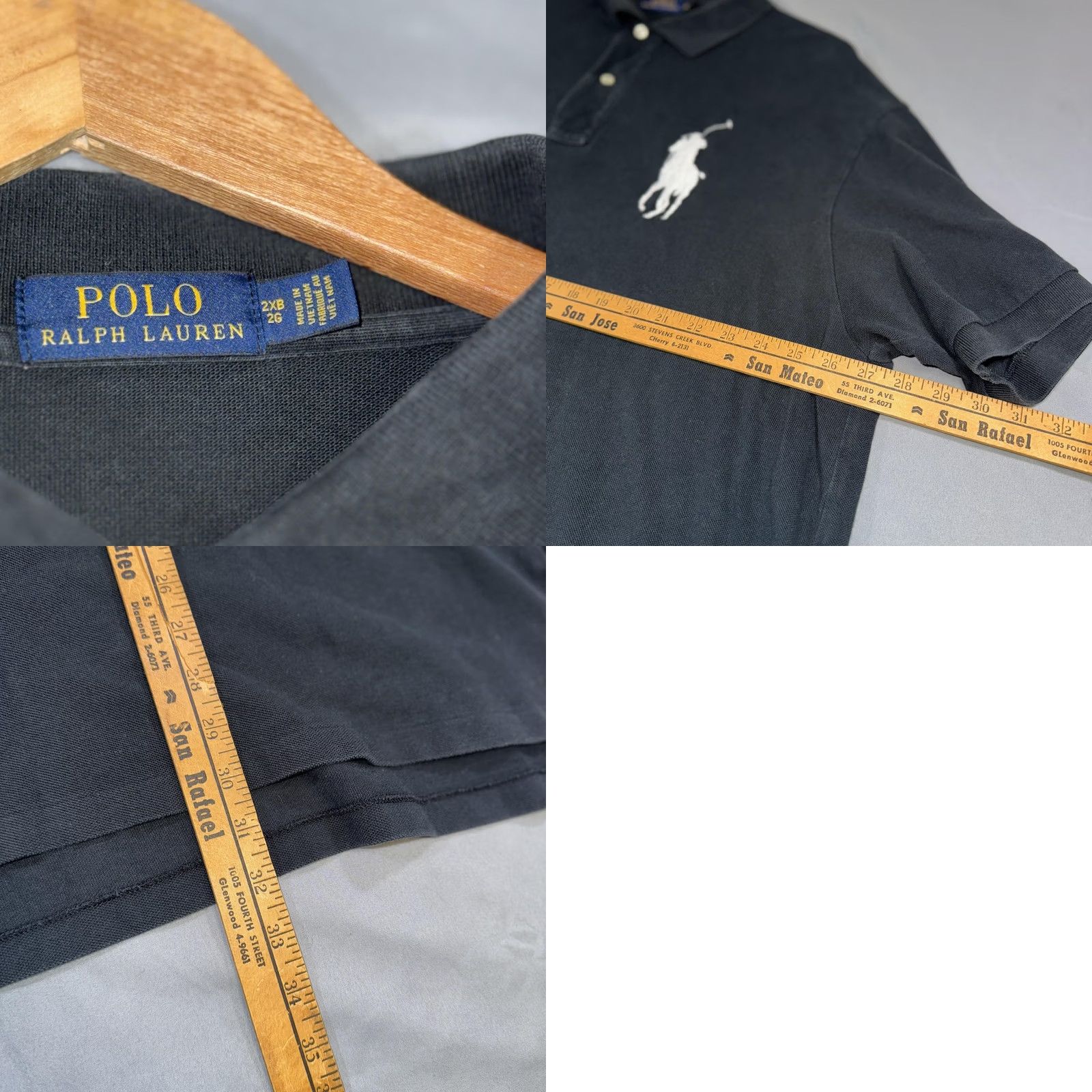 Polo Ralph Lauren Polo Ralph Lauren Polo Shirt Mens 2XB Navy Black Big Pony 3 Logo Short Sleeve Size US XXL / EU 58 / 5 - 9 Thumbnail