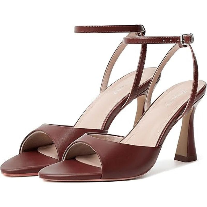 Other Susanny Women's Size 7.5 Brown Open Toe 4" Heel Sandals Size US 7.5 / IT 37.5 - 1 Thumbnail