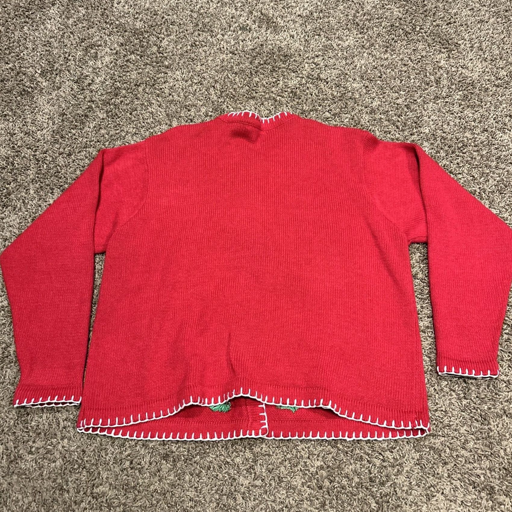 Vintage Ship’ Shore Christmas Embroidered Sweater Women’s Size XL Button Up Size XL / US 12-14 / IT 48-50 - 3 Thumbnail