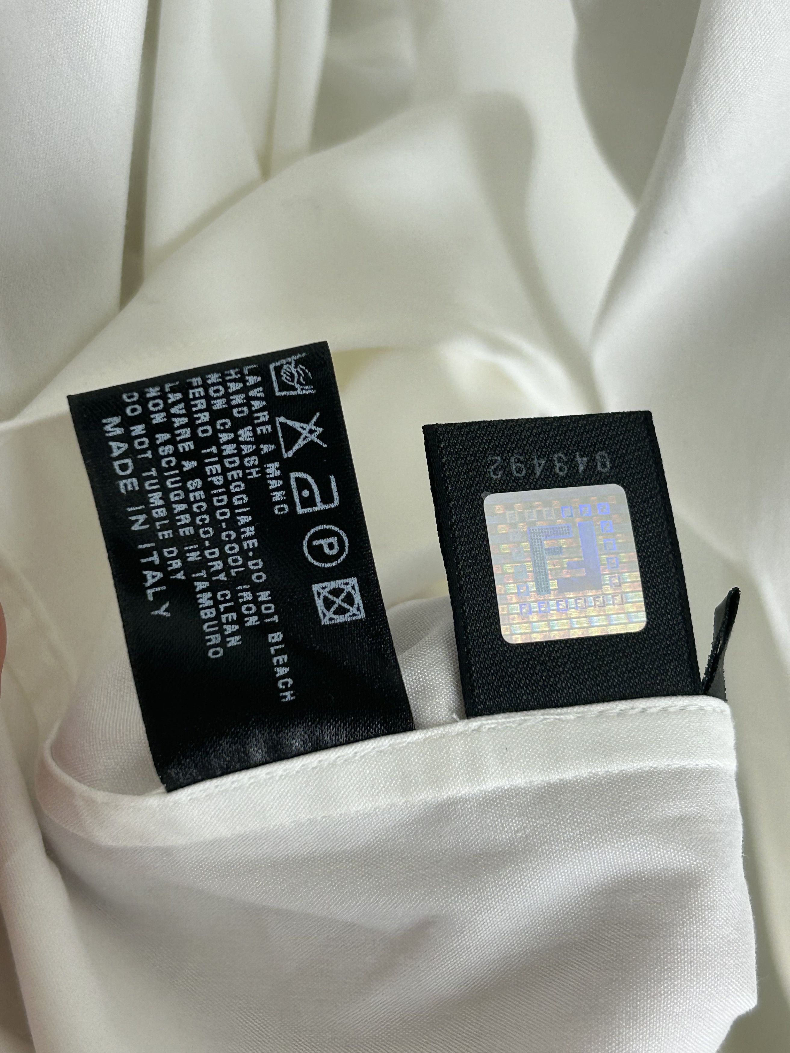 Fendi FENDI WHITE POPELINE COTTON SLIM FIT SHIRT SIZE 45 Size US XXL / EU 58 / 5 - 5 Thumbnail