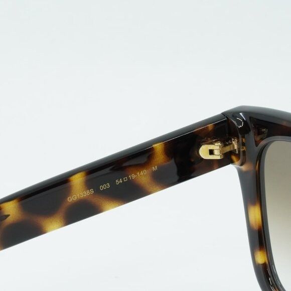 Gucci Gucci GG1338S 003 Sunglasses Dark Havana Square Frame Size ONE SIZE - 9 Thumbnail