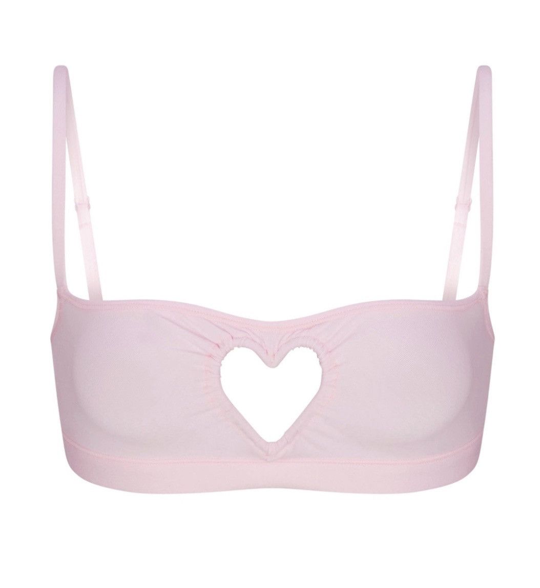 Kim Kardashian × SKIMS Skims Valentines Cotton Jersey Heart Scoop Bralette Large Size L / US 10 / IT 46 - 4 Thumbnail