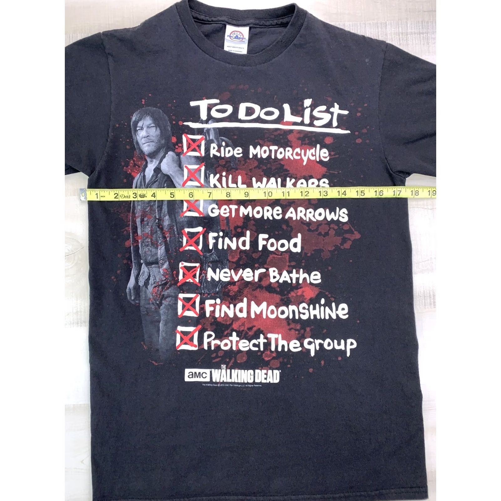 Vintage The Walking Dead Daryl Dixon T-Shirt To Do List Funny Adult S Black Crew Neck Short Sleeve Cotton Blend Unisex Size US S / EU 44-46 / 1 - 5 Thumbnail