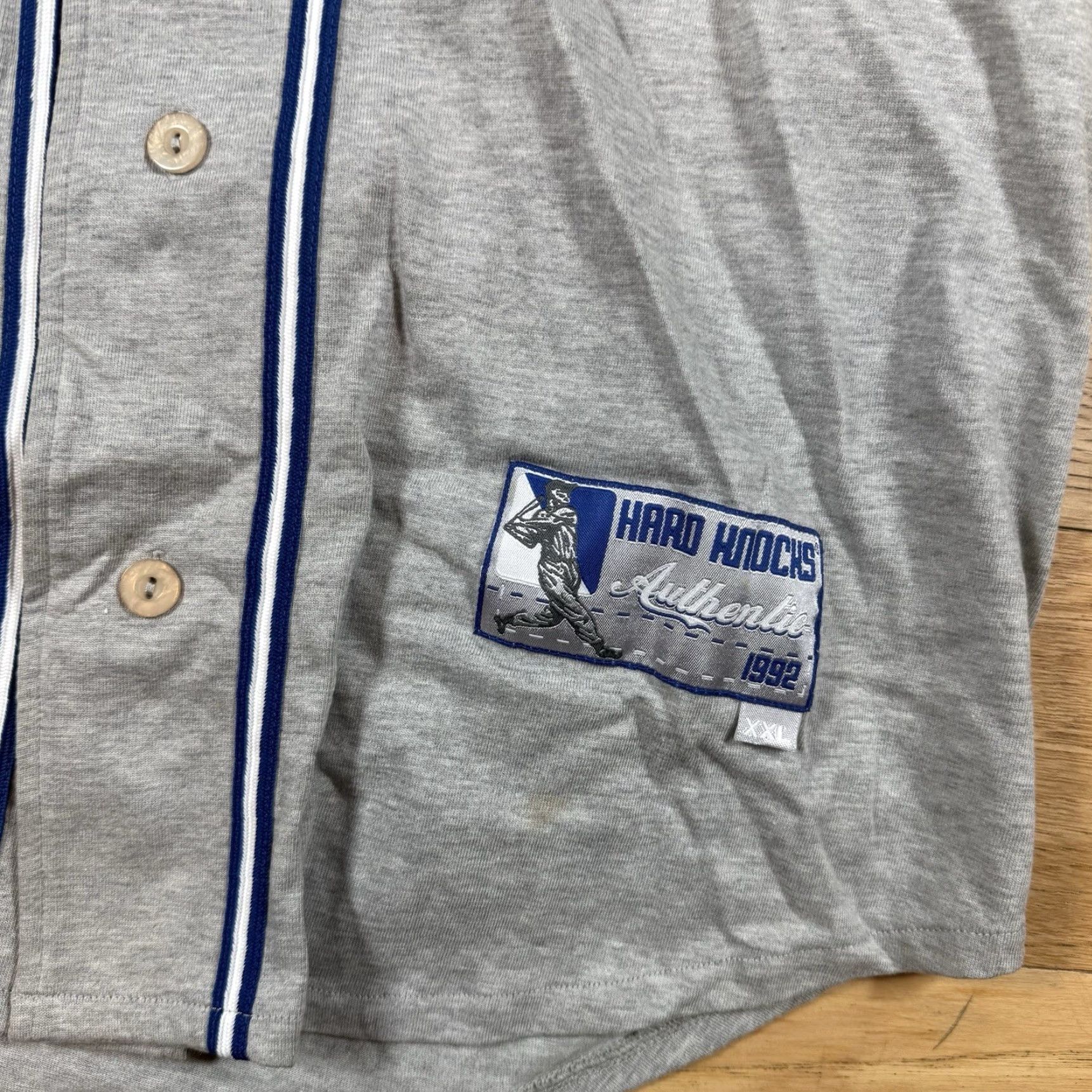 Vintage VINTAGE Hard Knocks Authentics Baseball Jersey Mens Large Gray Cotton Button Size US L / EU 52-54 / 3 - 2 Thumbnail