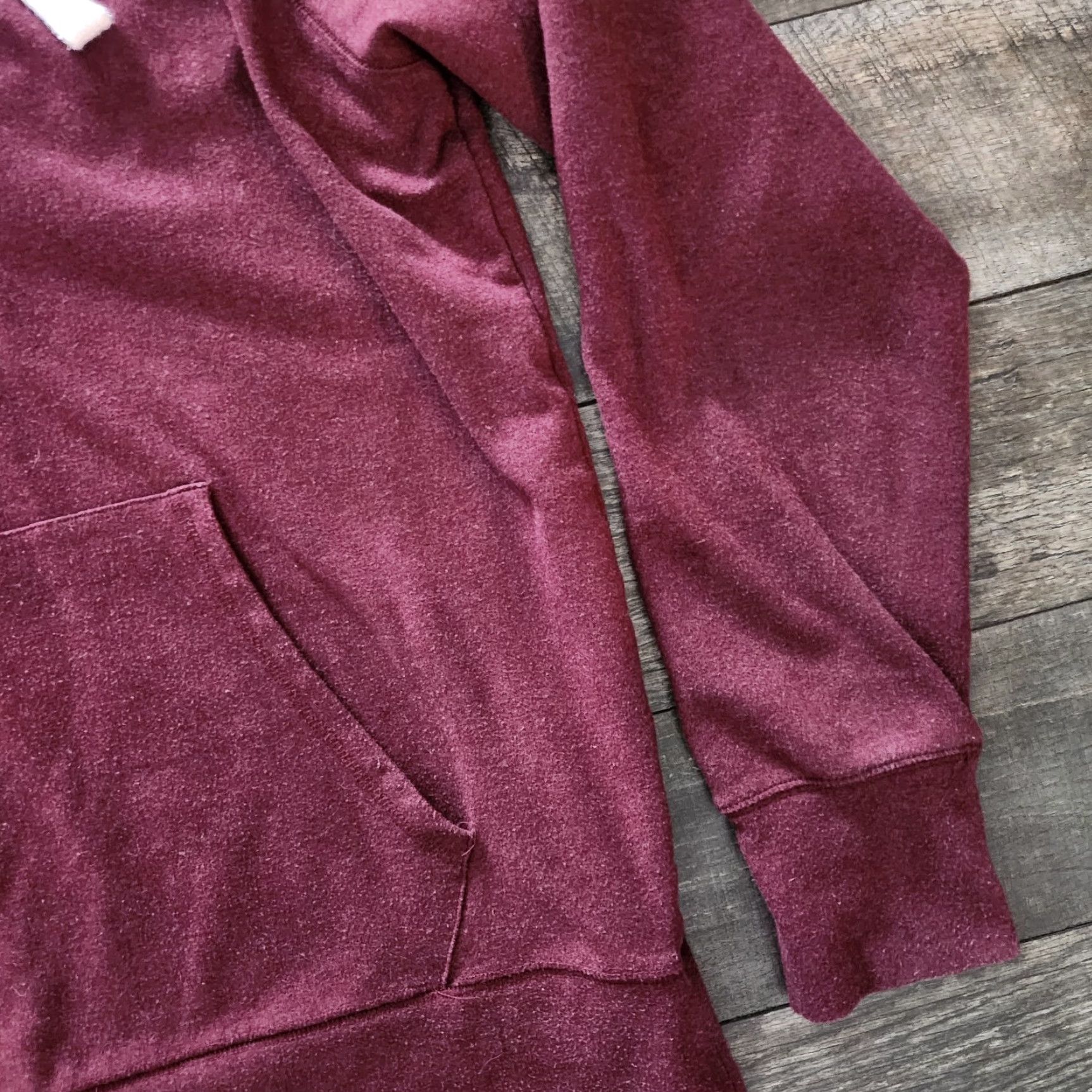 Vintage Normal Brand Henley Hoodie Mens Large Burgundy Red Shirt Hoodie Pullover Pockets Long Sleeve Regular Fit Cotton Polyester Spandex Mens - Size US L / EU 52-54 / 3 - 3 Thumbnail