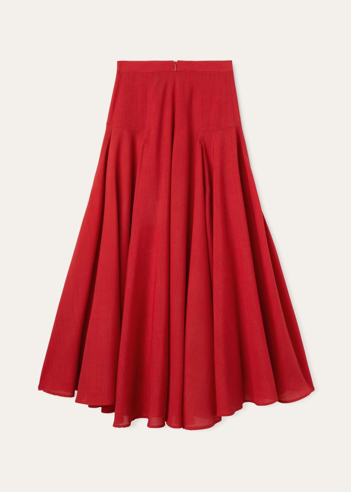 Loro Piana o1srvl11e0225 FAN7058 Flavia Skirt in Red Size 26" / US 2 / IT 38 - 2 Thumbnail