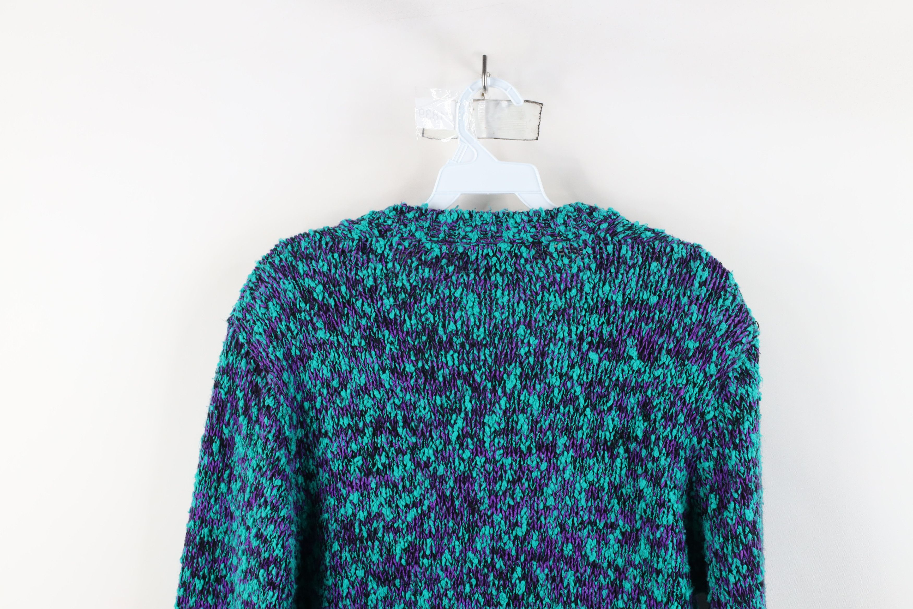 Vintage Vintage 90s Streetwear Textured Knobby Knit Cardigan Sweater Size L / US 10 / IT 46 - 11 Thumbnail