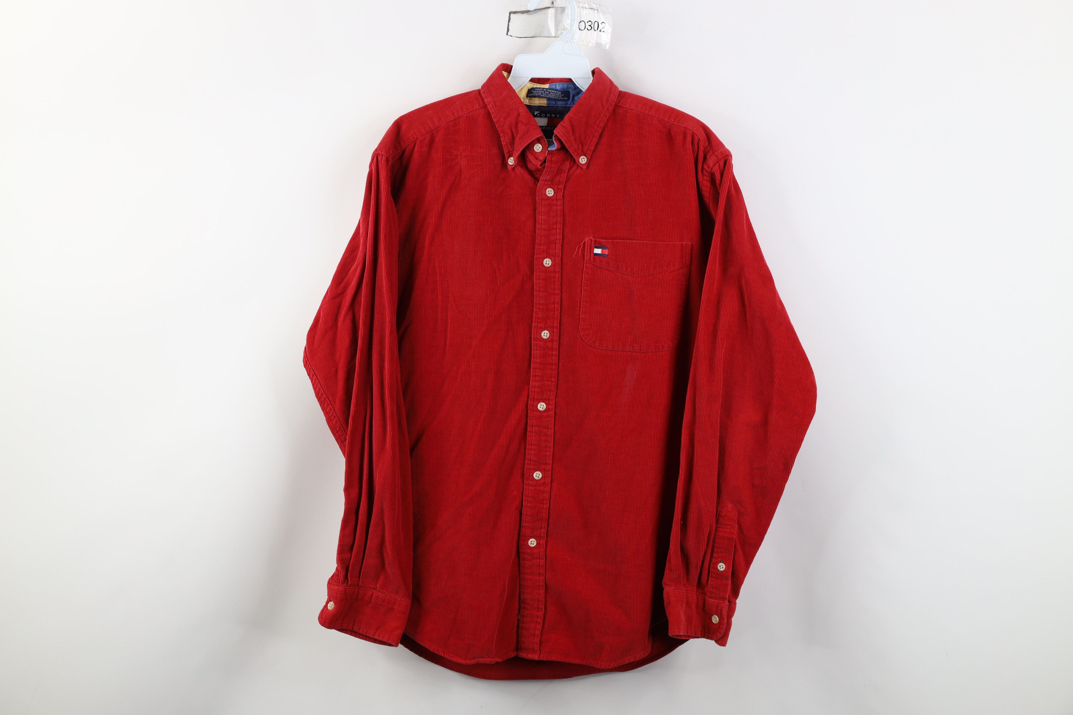Tommy Hilfiger Vintage 90s Tommy Hilfiger Collared Button Down Shirt Red Size US S / EU 44-46 / 1 - 1 Thumbnail