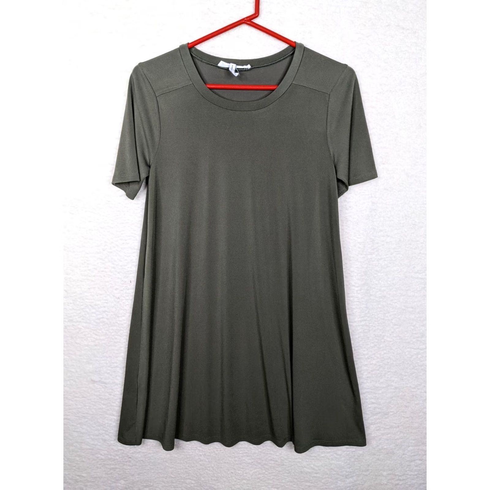 BCBGeneration BCBGeneration Shirt Dress S Crew Neck Short Sleeve Green T-Shirt Dress Womens Regular Size S Size S / US 4 / IT 40 - 2 Thumbnail