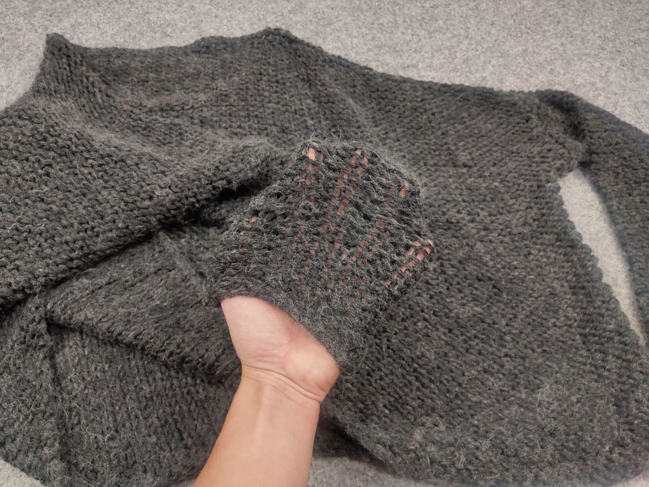 Vintage Umit unal Design oversized knit Dark Wool cropped Sweater Size L / US 10 / IT 46 - 16 Thumbnail