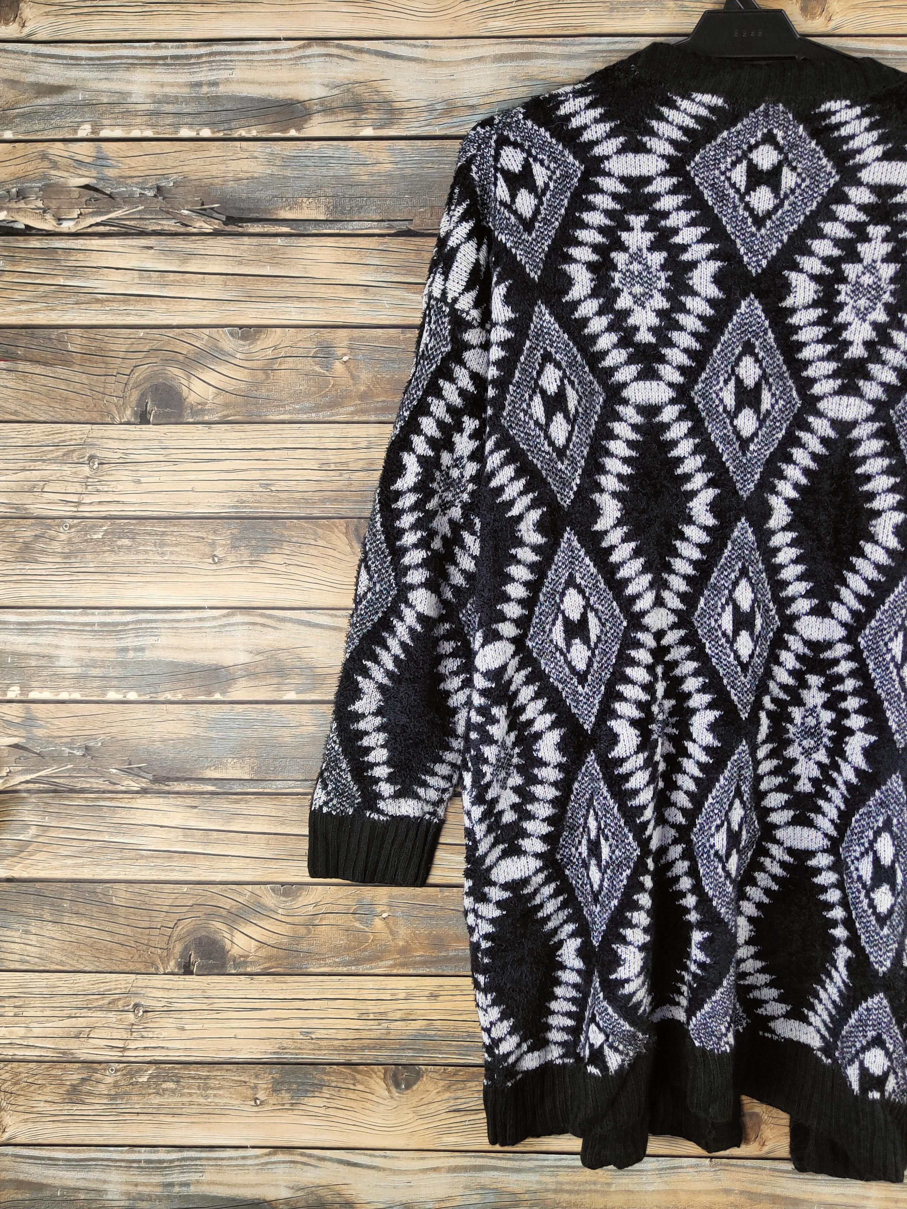 Japanese Brand DL Raf Raf Black White Knitwear Cardigan #46-1012 Size L / US 10 / IT 46 - 8 Thumbnail