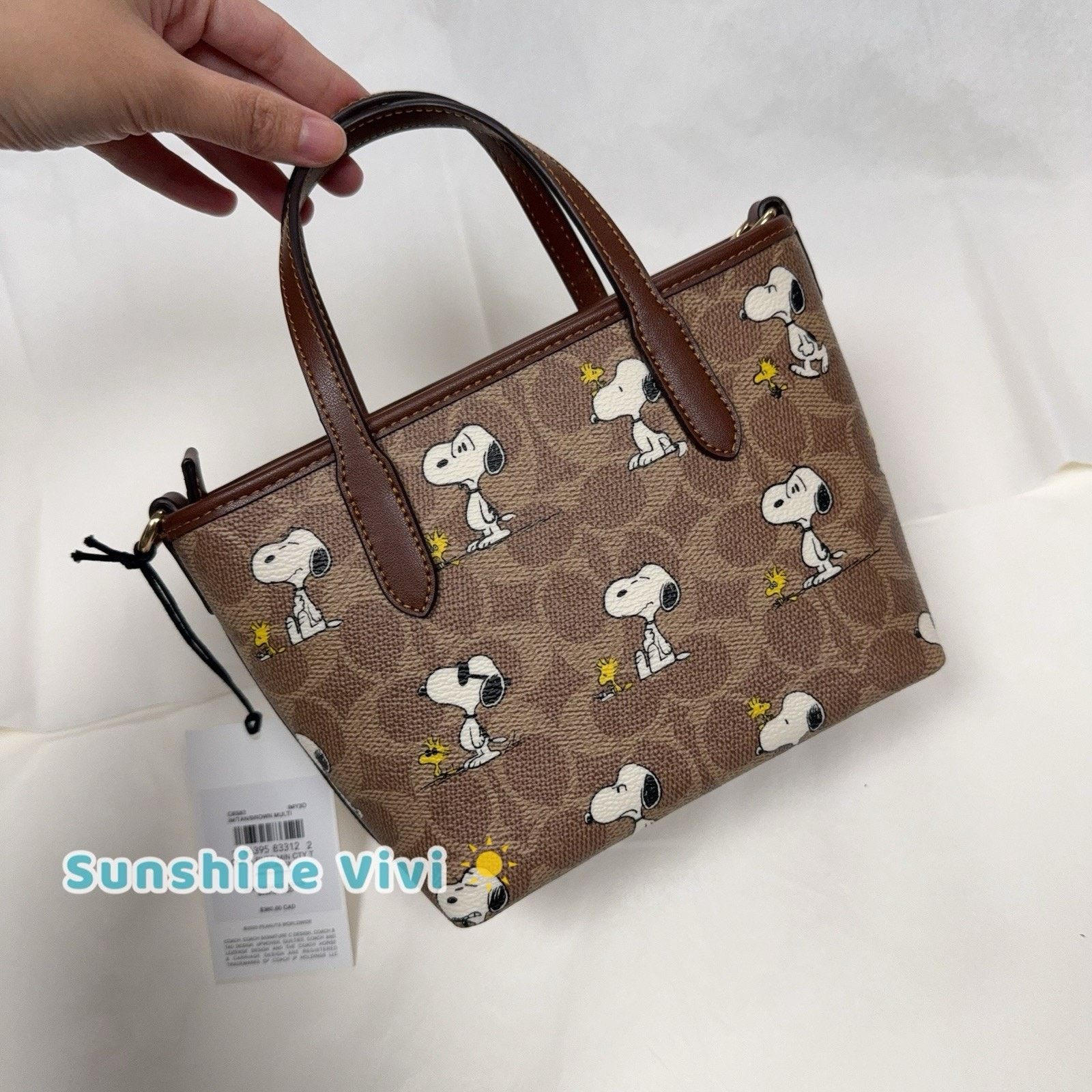 Coach NWT Coach X Peanuts City Mini Tote Bag Snoopy Print CBS83 Size ONE SIZE - 5 Thumbnail