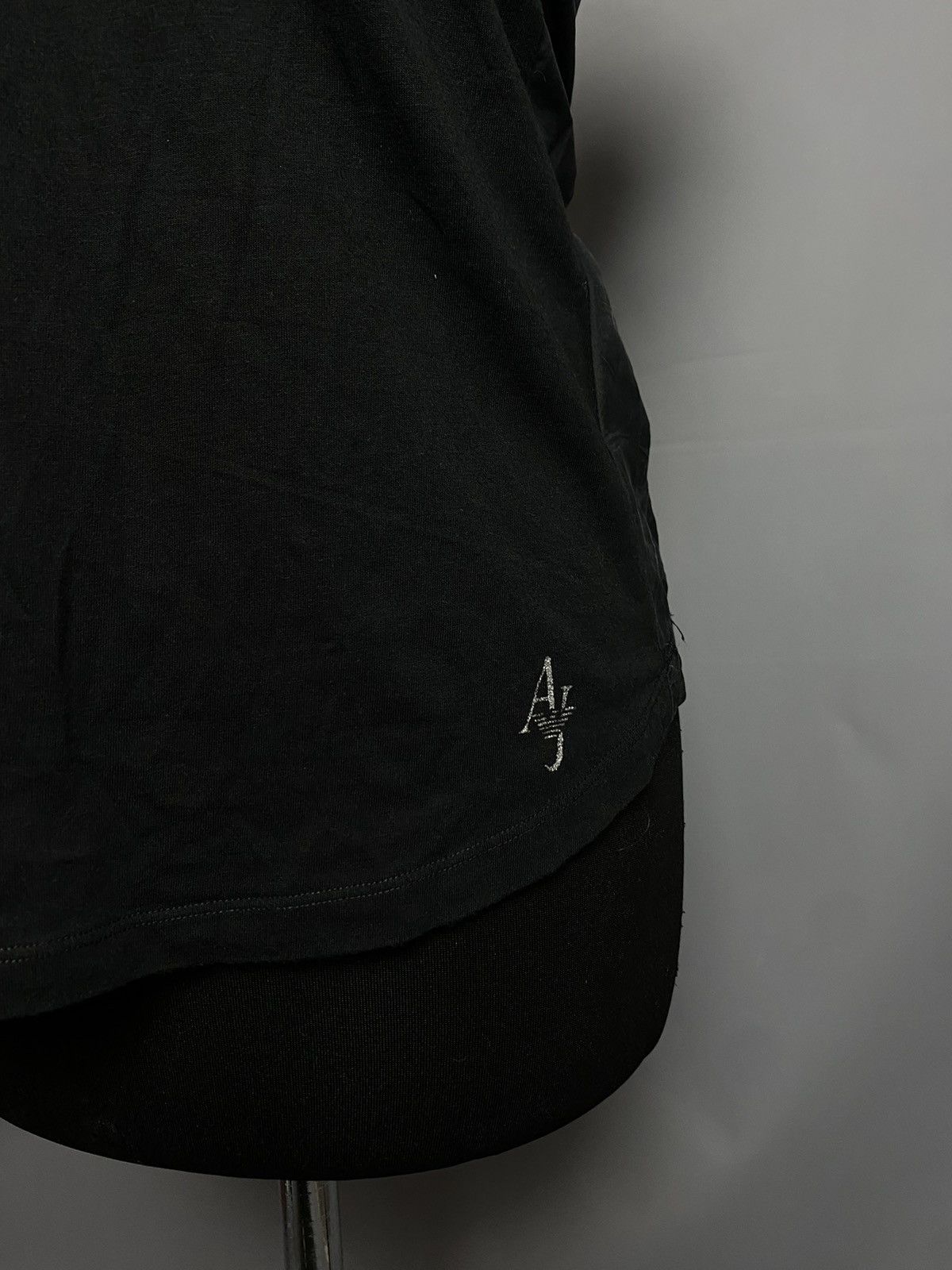 Armani Armani Jeans Black Mixed-Fabric Top XS Modal Front Silk Back Size XS / US 0-2 / IT 36-38 - 7 Thumbnail