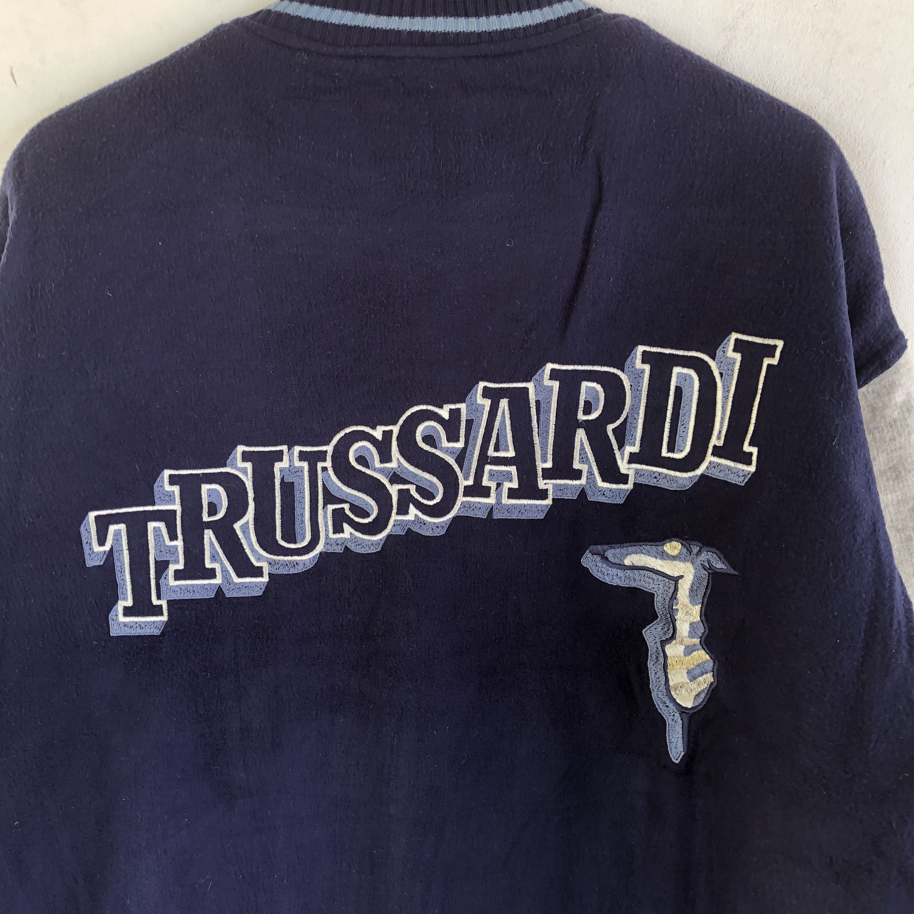 Trussardi × Vintage Vintage Trussardi Varsity Jacket Letterman Wool Jackets Size US XL / EU 56 / 4 - 5 Thumbnail