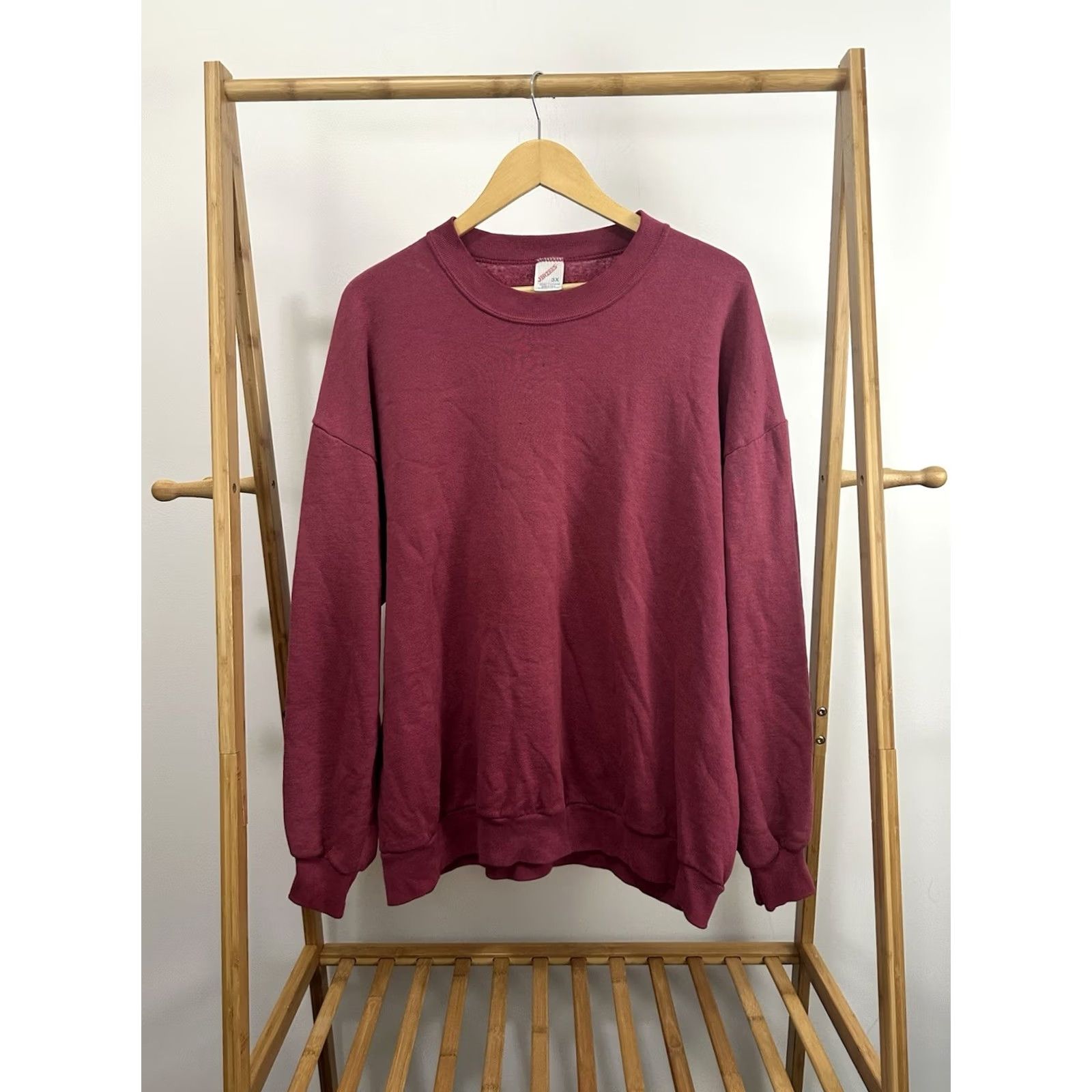 Jerzees VTG 80s Jerzees Paper Thin Burnout Burgundy Boxy Sweatshirt 3X Men Sweatshirt Burgundy 80s Jerzees Burnout Boxy Pullover Shirts Mens, 3X, Burgundy Size US XXL / EU 58 / 5 - 2 Thumbnail