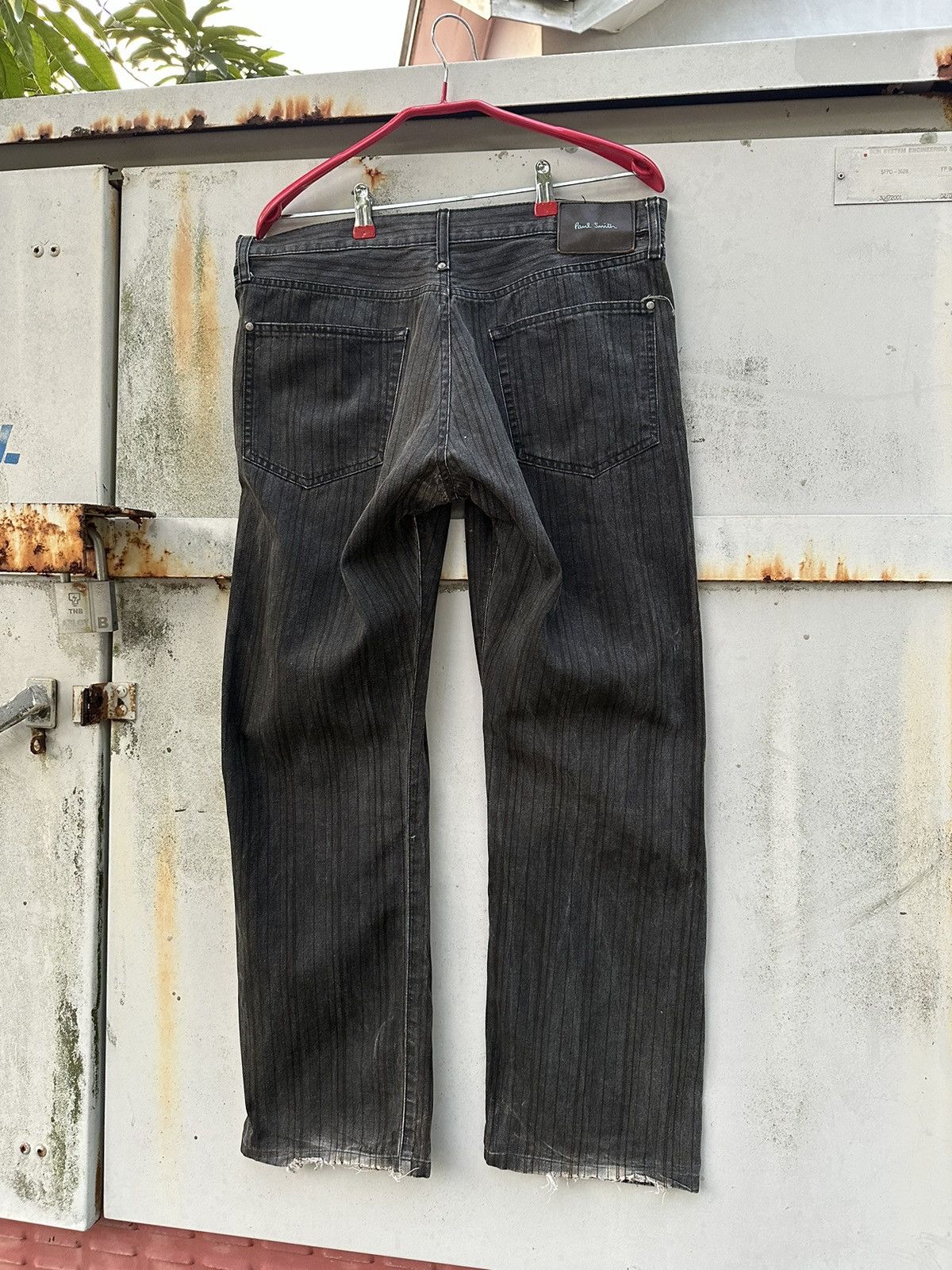 Paul Smith 👹Paul Smith Thrashed Striped Baggy Jeans Size US 33 - 5 Thumbnail
