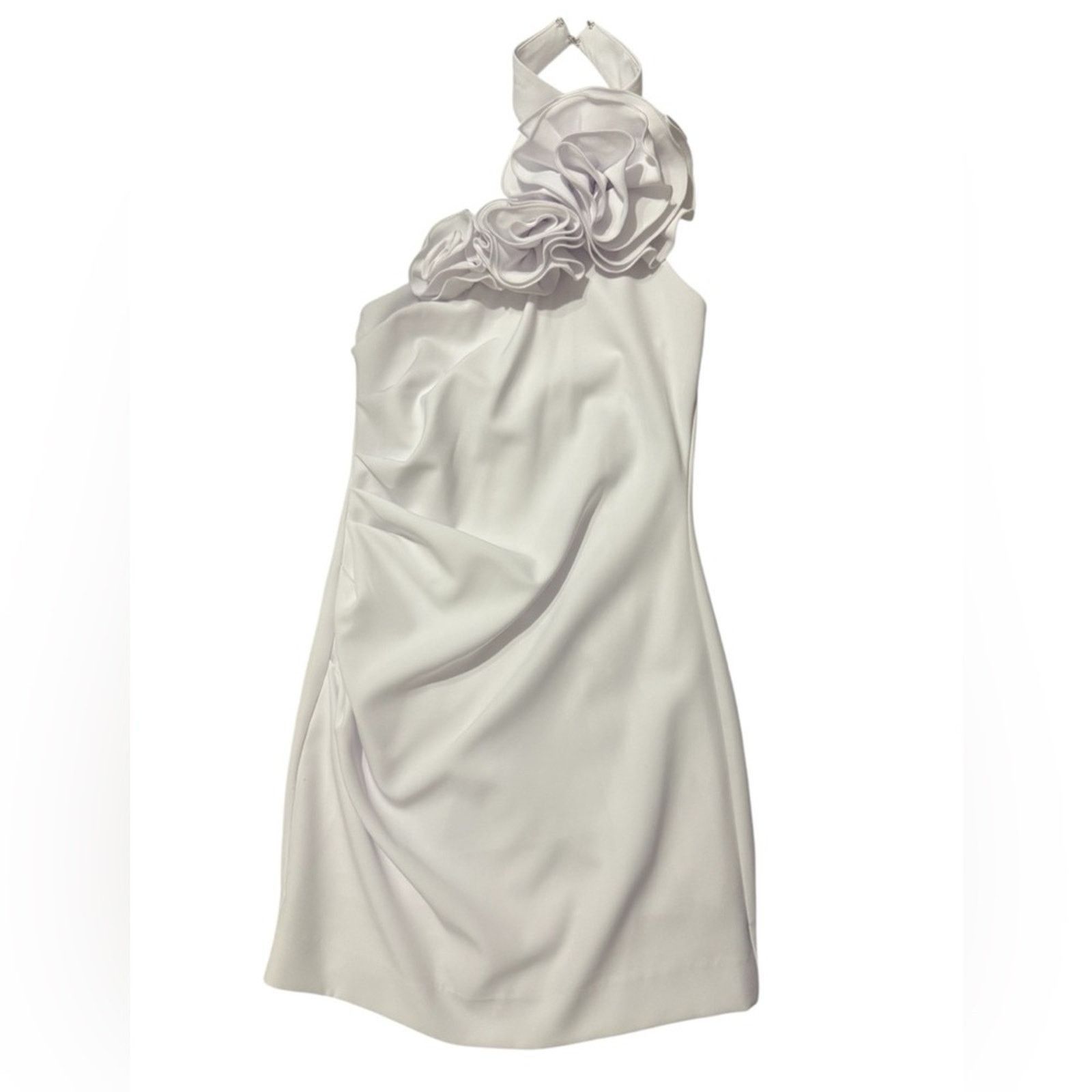 Gianni Valentino Gianni Bini One Shoulder White Dress with Ruffles Size 2 Size XS / US 0-2 / IT 36-38 - 9 Thumbnail