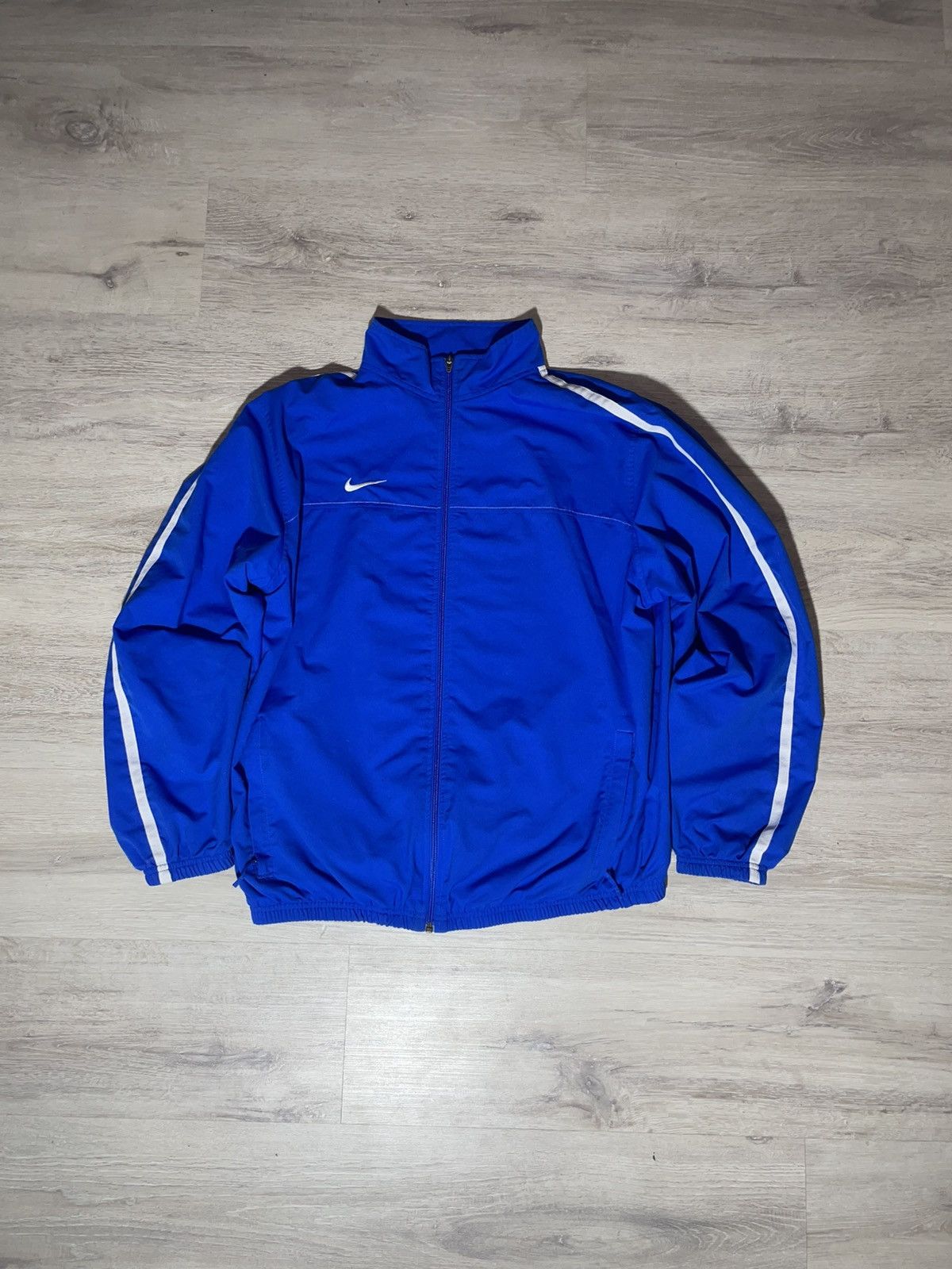 Nike Nike Blue Track Jacket Vintage Y2K Zip Up XL White Stripes Size US XL / EU 56 / 4 - 1 Thumbnail