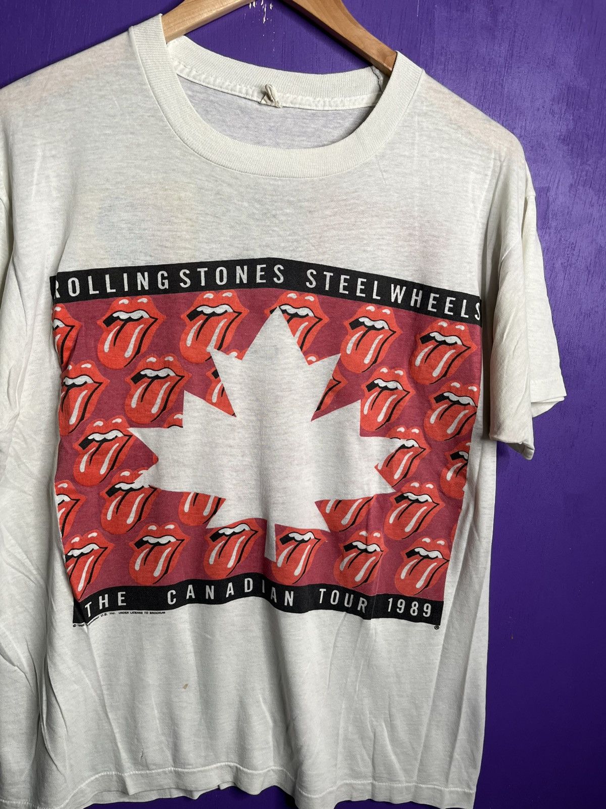 Band Tees × Vintage Vintage 1989 Rolling Stones Canadian tour t-shirt Size US L / EU 52-54 / 3 - 3 Thumbnail