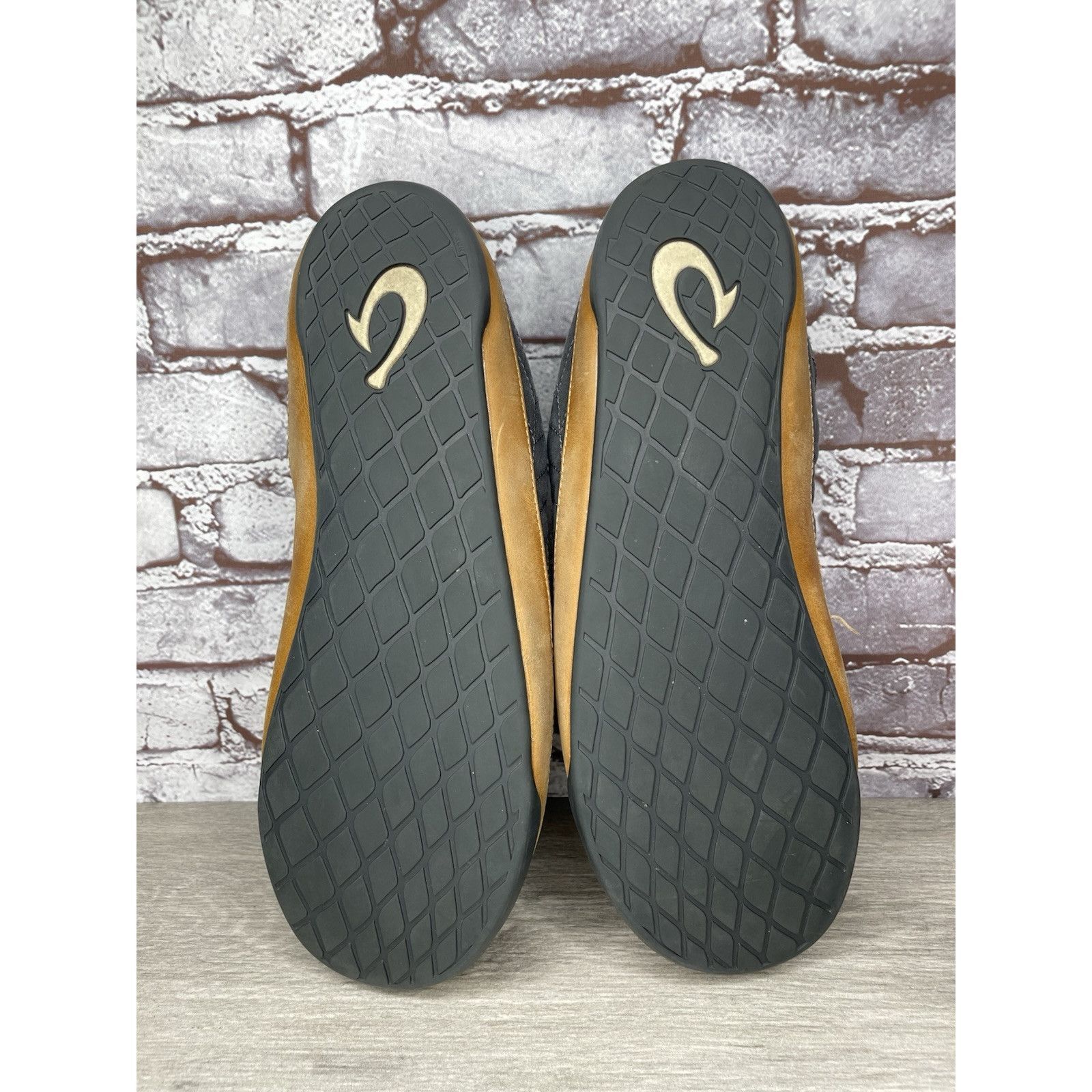 Olukai OluKai Hanohano Waxed Canvas Shadow Gray Wool Shearling Slip Size US 11.5 / IT 41.5 - 13 Thumbnail